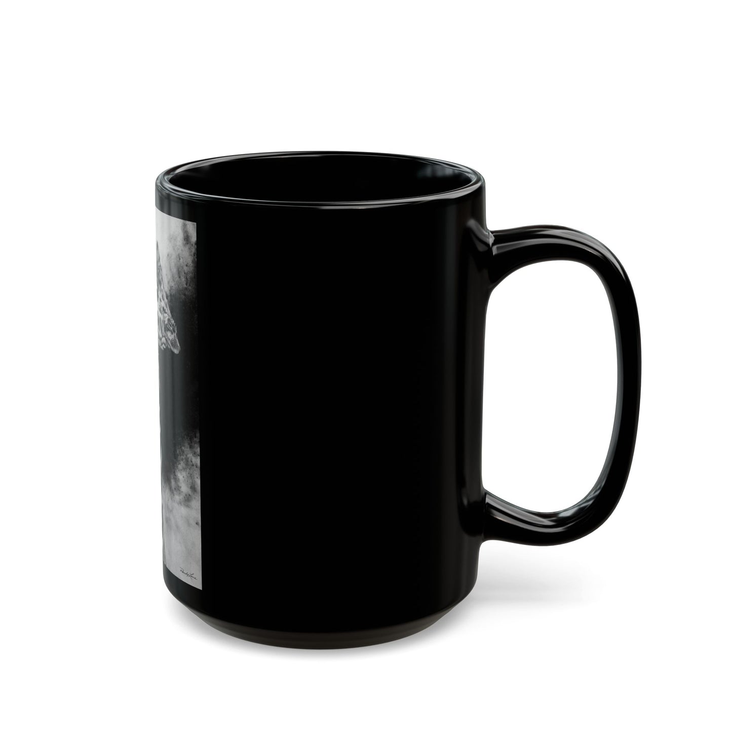 Grace in the Grassland, Giraffe Black Mug (11oz, 15oz)