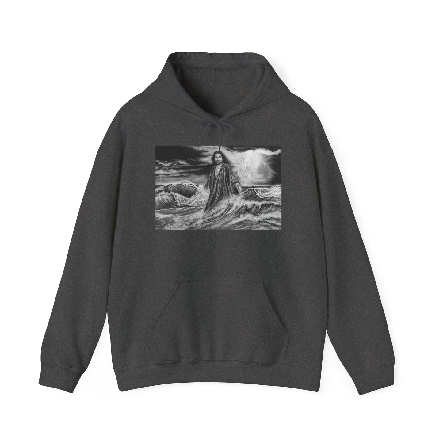 View from the Boat, Jesus Walking on Water Painting Hoodie Sweatshirt