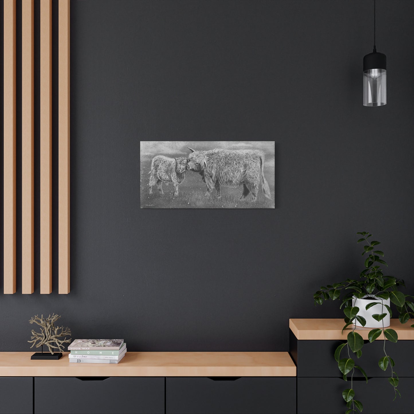 Highland Love, Highland Cattle Canvas Art