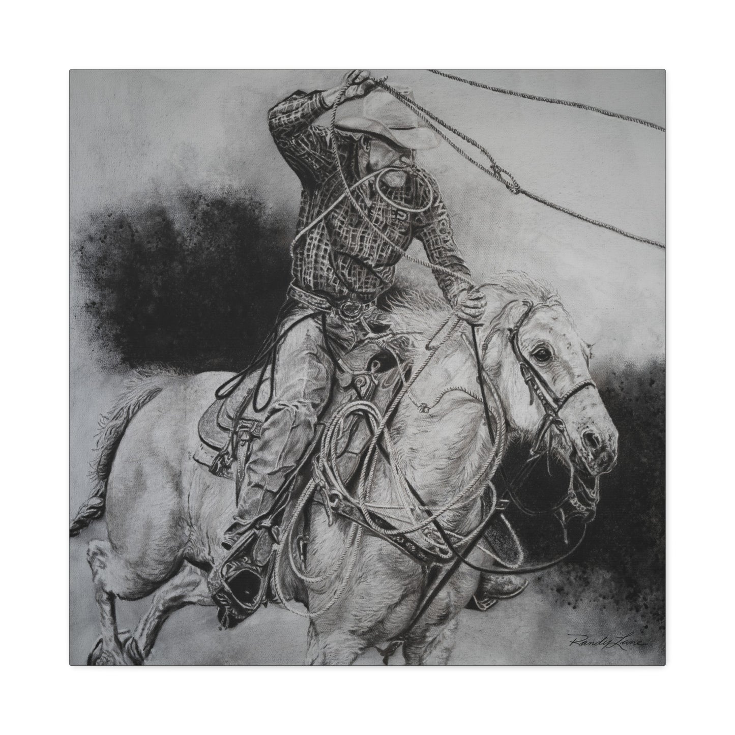 Let it Fly, Rodeo Tie-down Roper, Stretched Canvas Matte Print