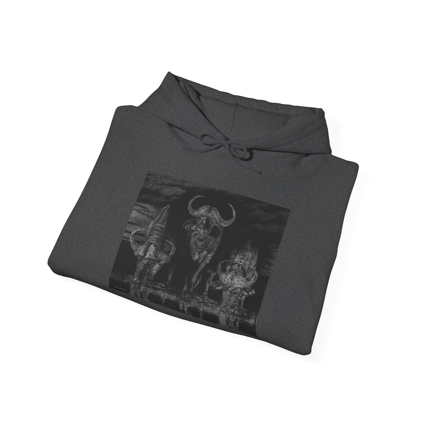 The Waterhole, Cape Buffalo theme Unisex Hooded Sweatshirt
