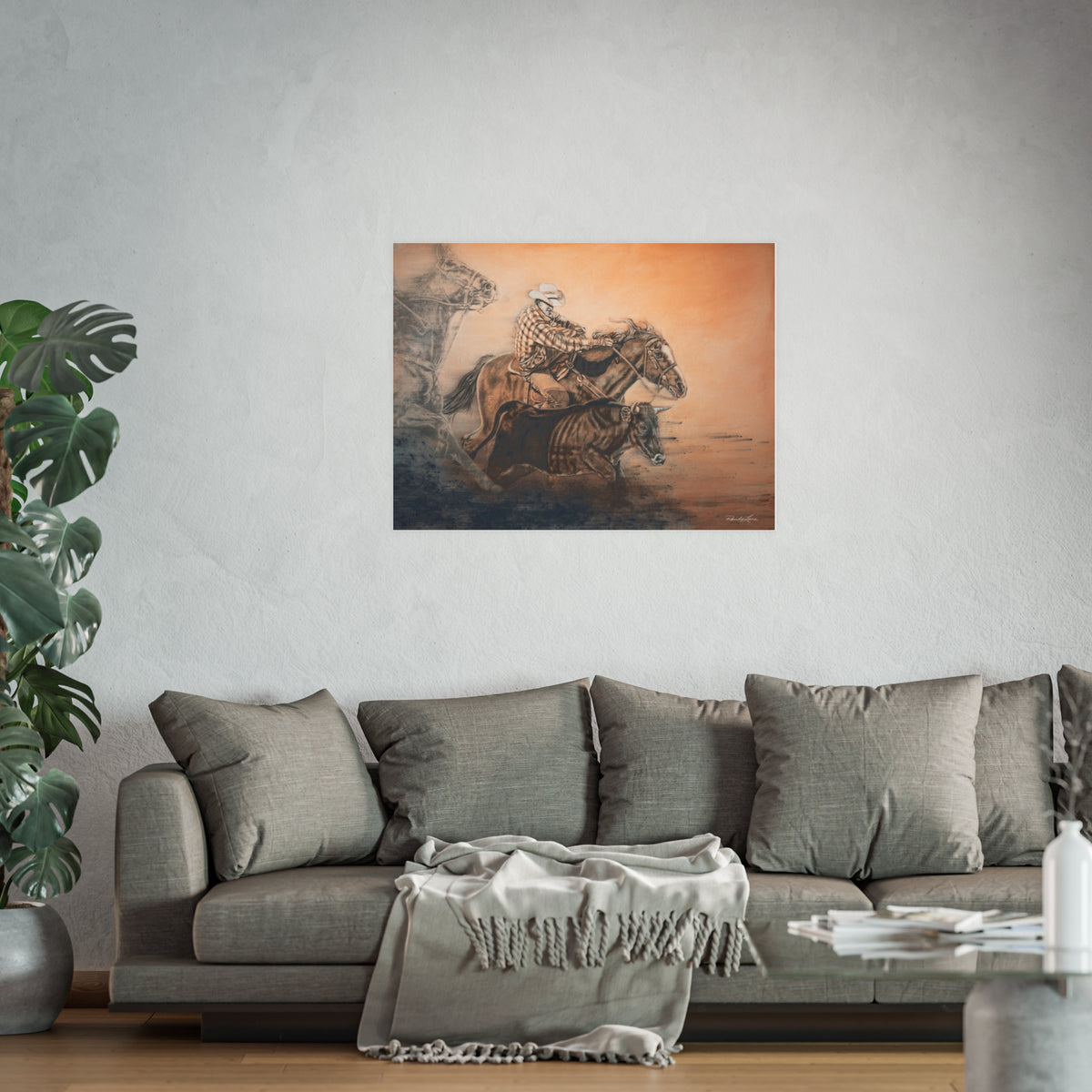 Get Some, Rodeo Steer Wrestler Fine Art Print (Satin or Archival Matte)