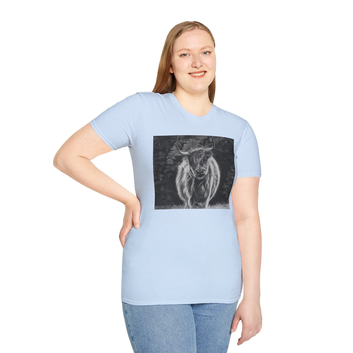 Ragamuffin. Highland Cow Unisex Softstyle T-Shirt