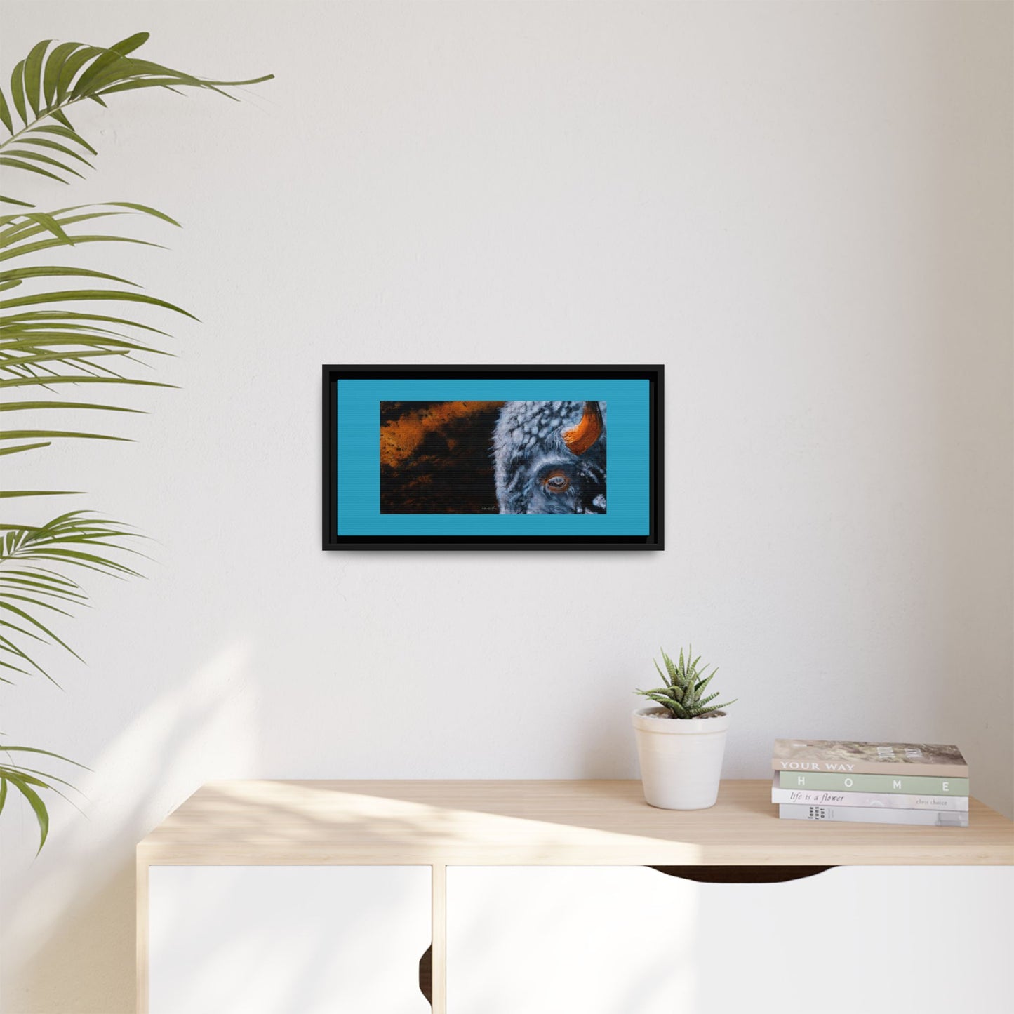 Storm Bison, Framed Matte Canvas Art