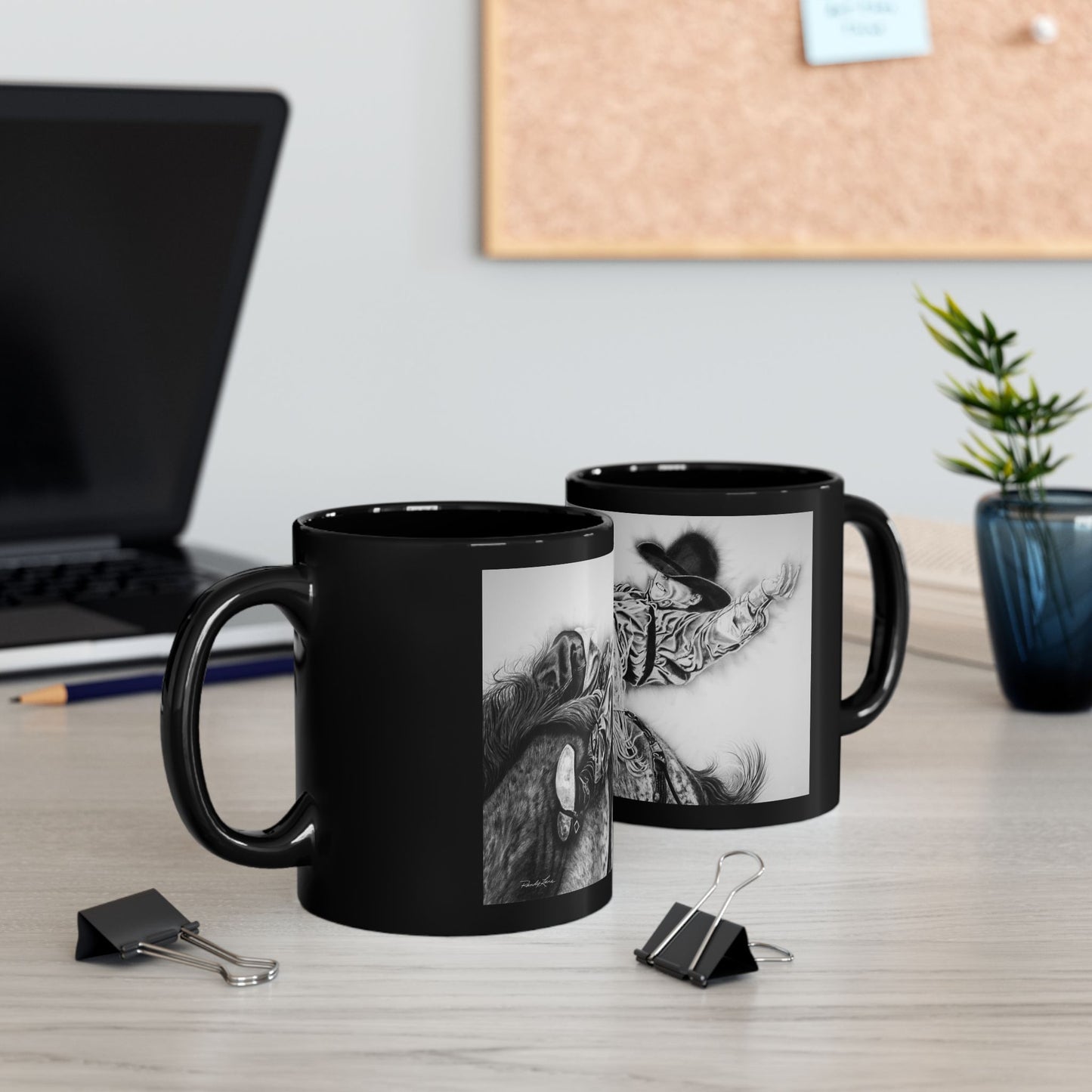 Go Time. Rodeo Art Black Mug