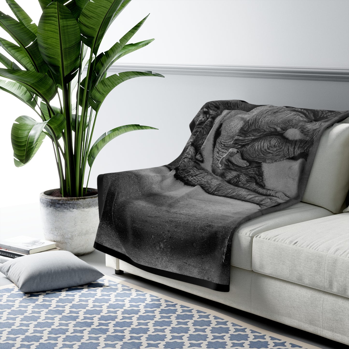 Trunks of Love, Elephant Sherpa Fleece Blanket