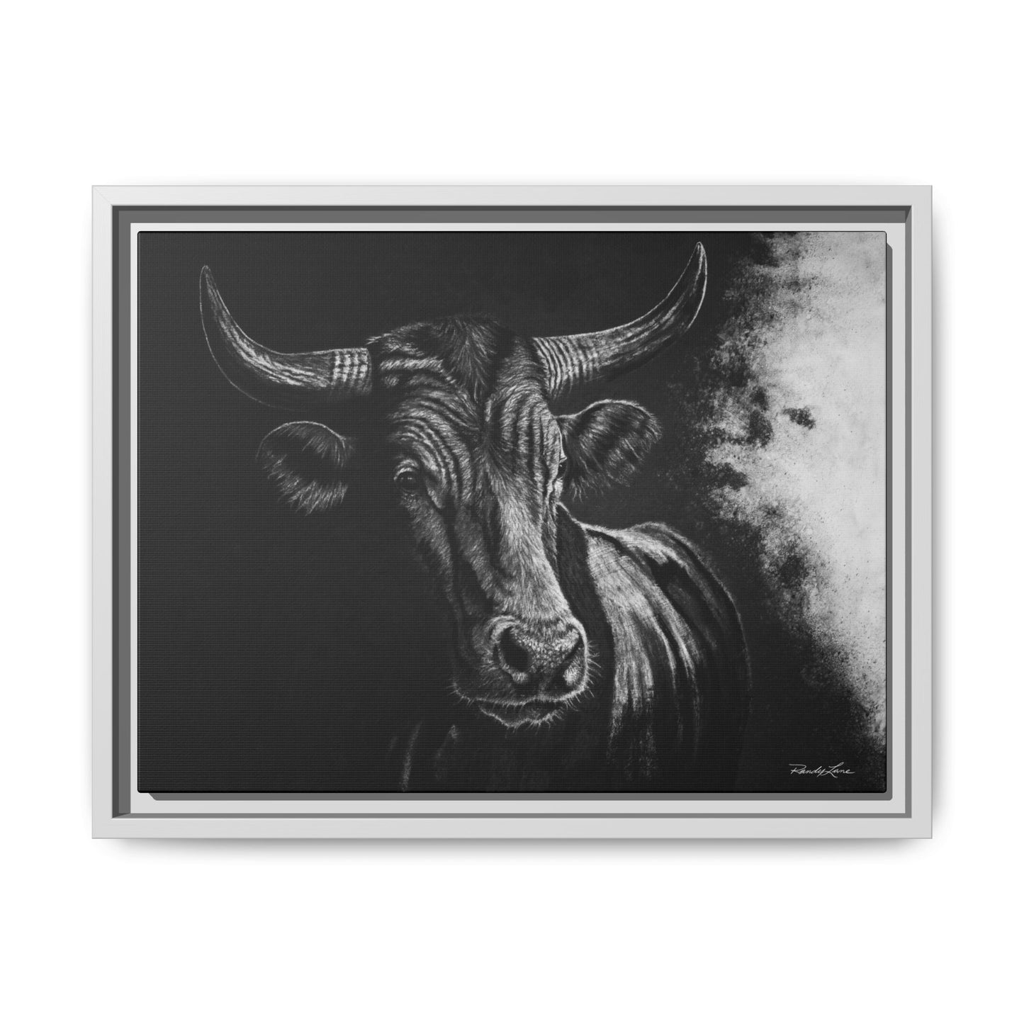 Stonebreaker. Bucking Bull Framed Stretch Matte Canvas Print