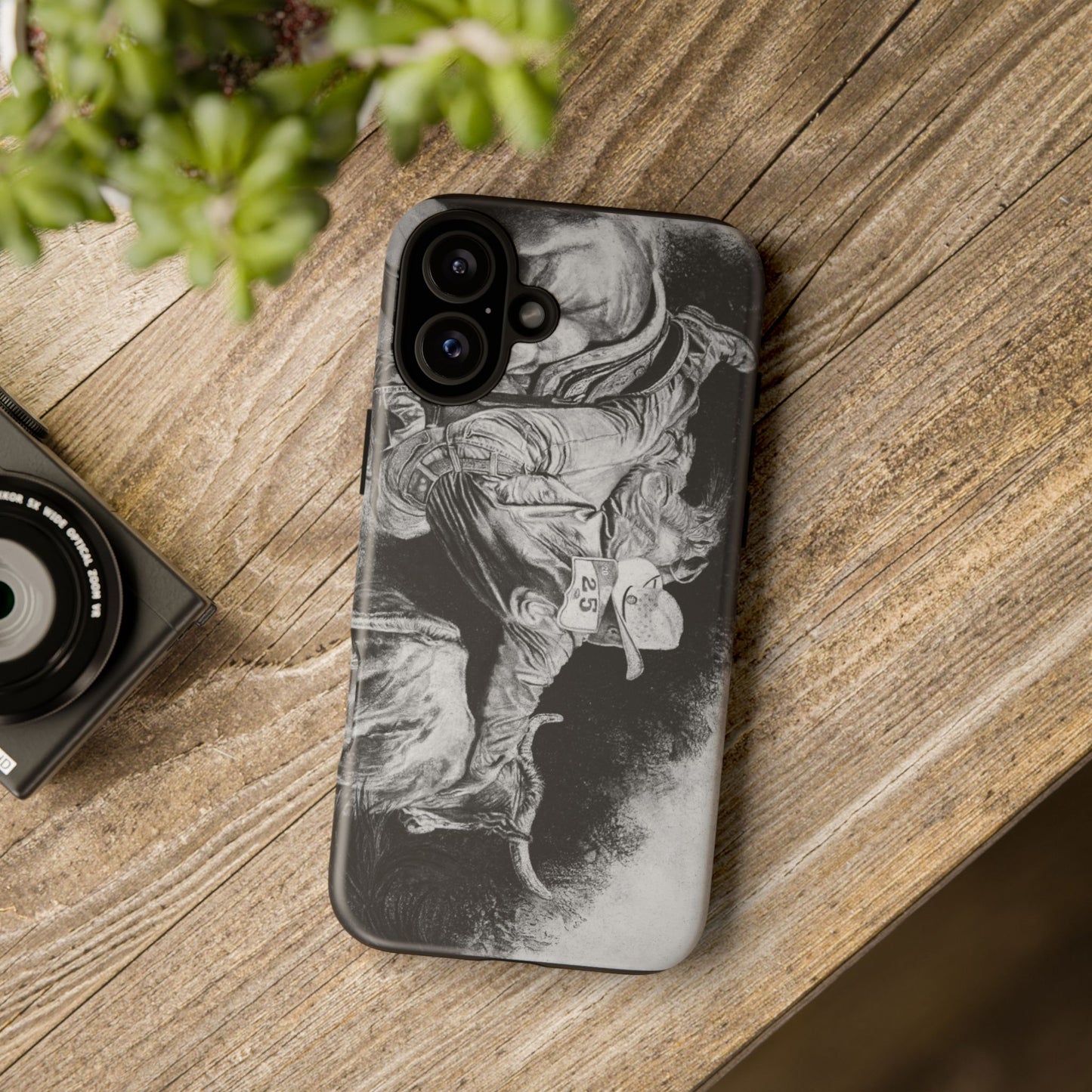 Contact. Cowboy Bulldogger Rodeo Art Phone Case - Tough Cases