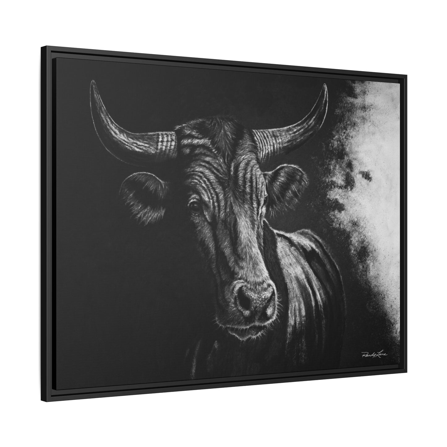 Stonebreaker. Bucking Bull Framed Stretch Matte Canvas Print