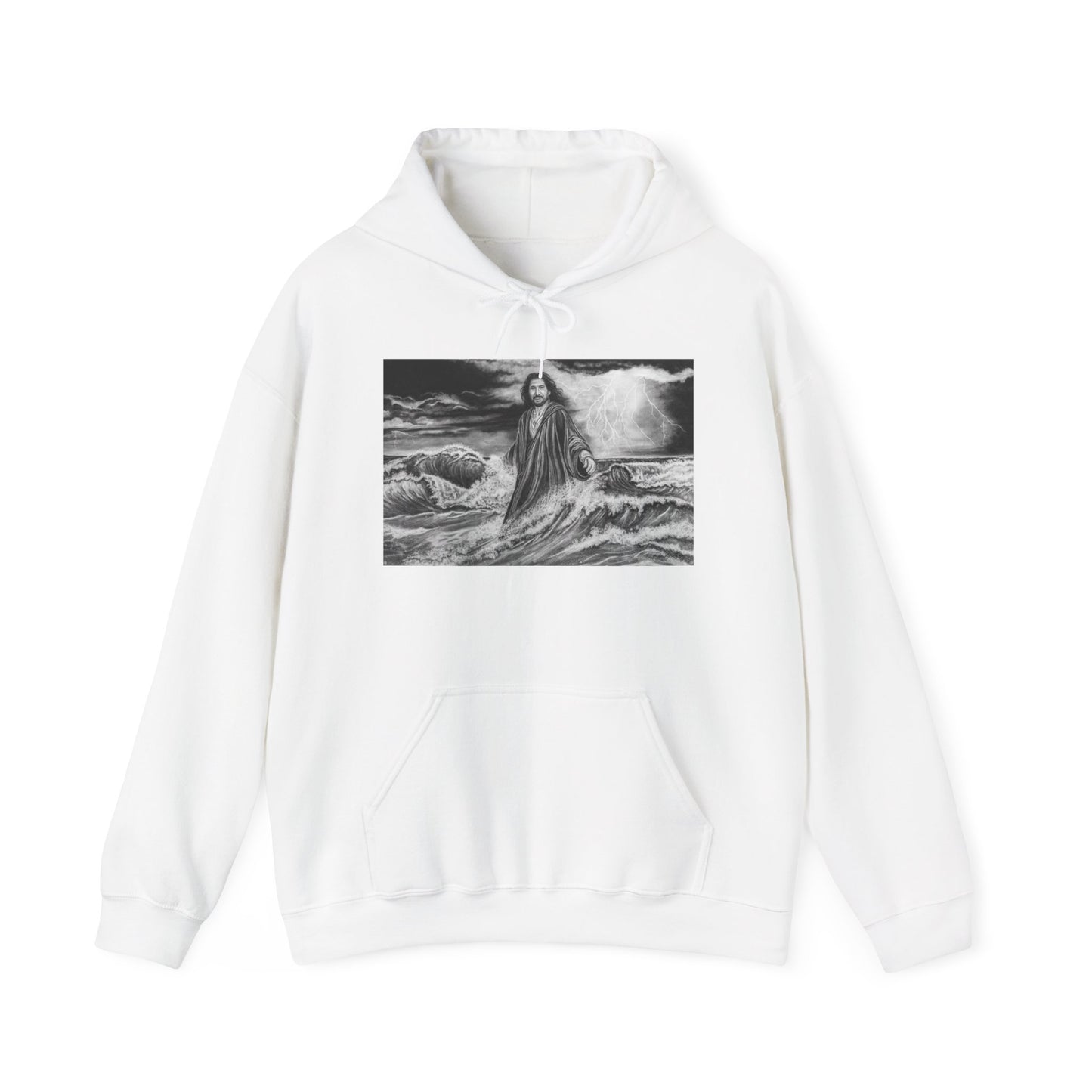 View from the Boat, Jesus Walking on Water Painting Hoodie Sweatshirt