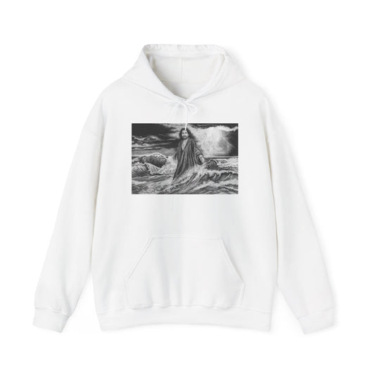 View from the Boat, Jesus Walking on Water Painting Hoodie Sweatshirt