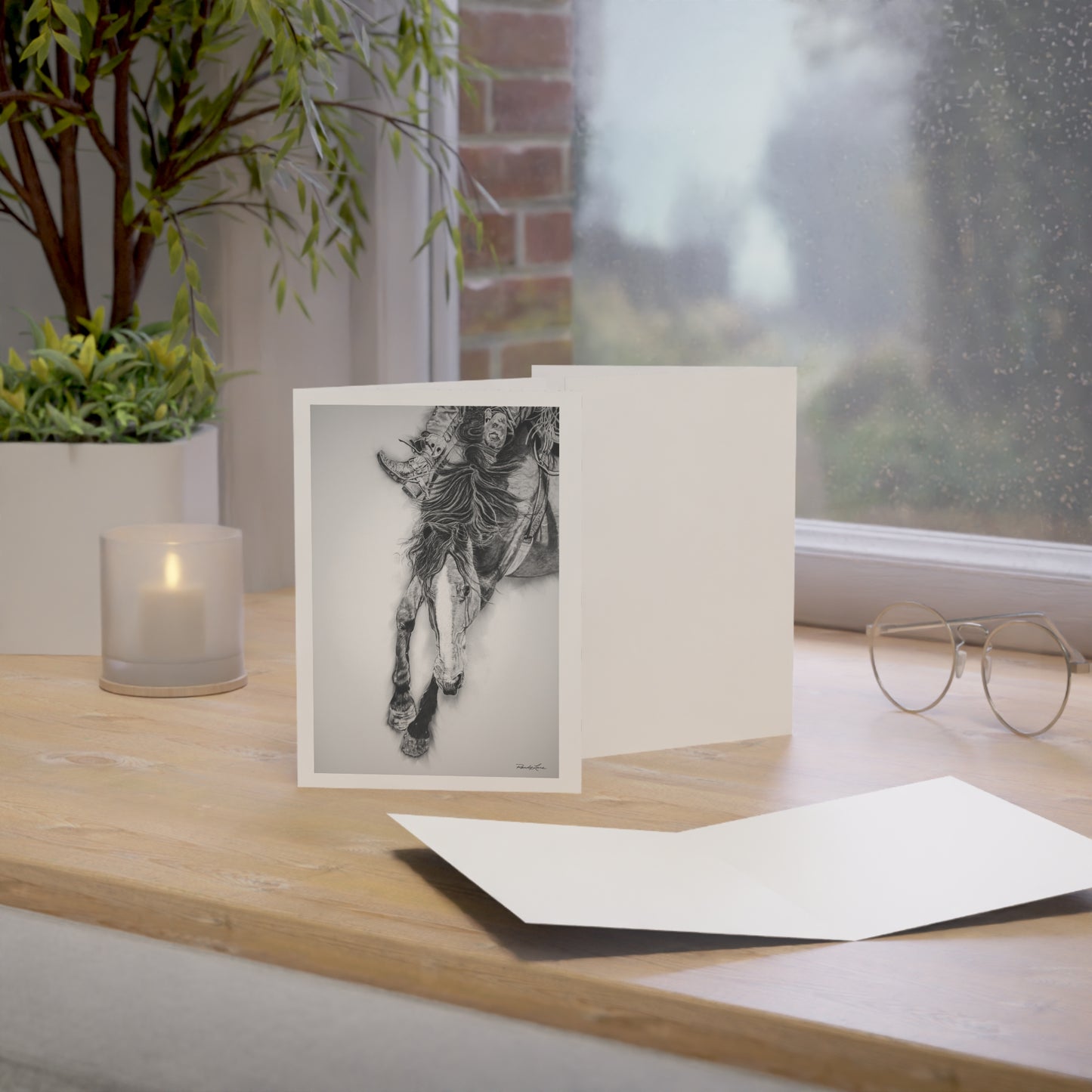 Crazy 8. Rodeo Art Greeting Cards