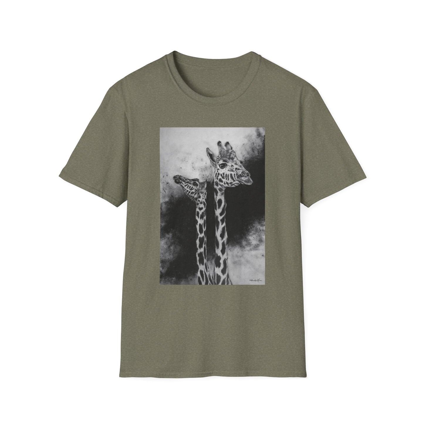 Grace in the Grassland, Giraffe Unisex Softstyle T-Shirt
