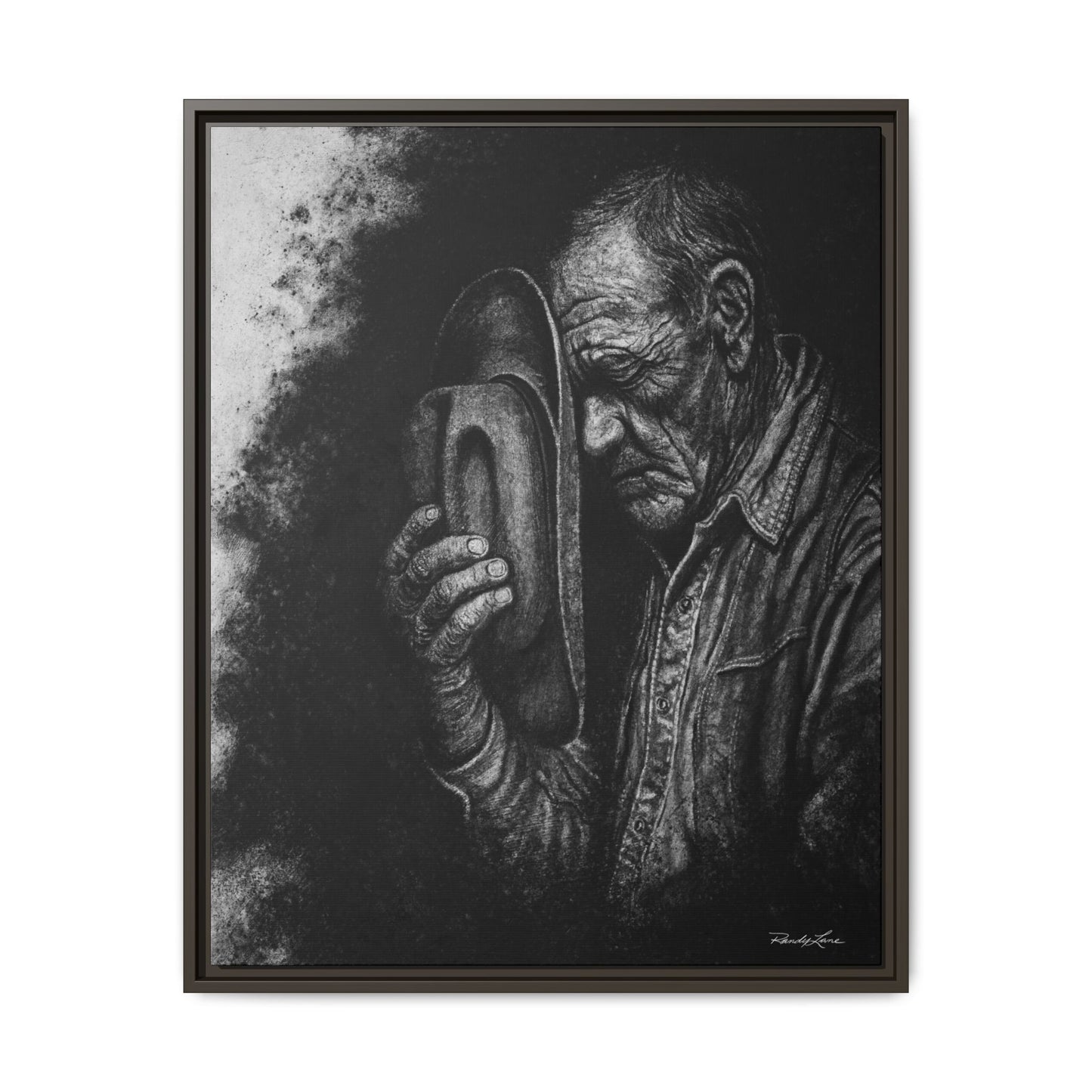 Cowboys Prayer.  Framed Stretched Matte Canvas Art Print