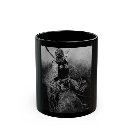 Gettin Frosty. Bull Rider Black Mug