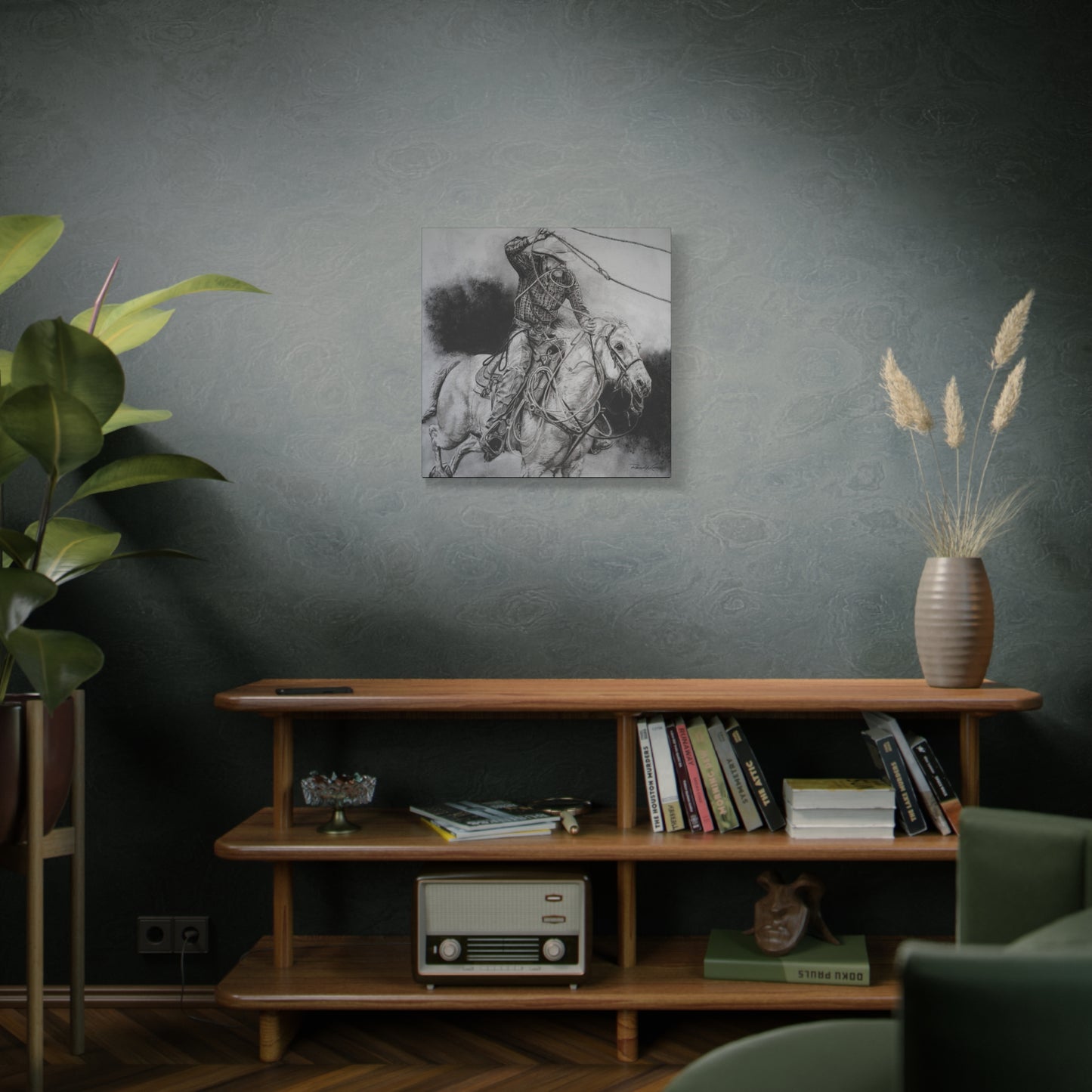 Let it Fly, Rodeo Tie-down Roper, Stretched Canvas Matte Print