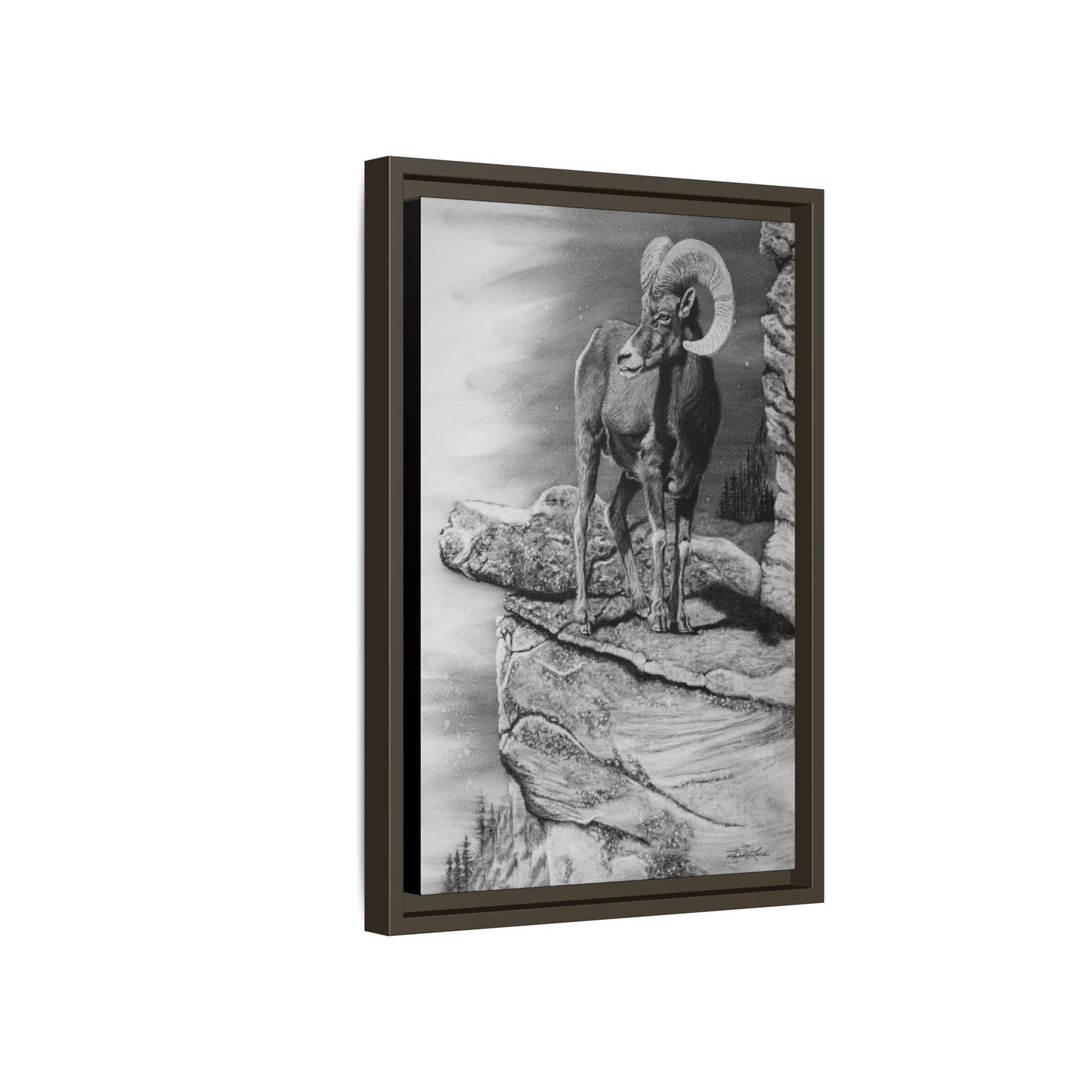 Legendary, Bighorn Sheep Framed Matte Stretched Canvas