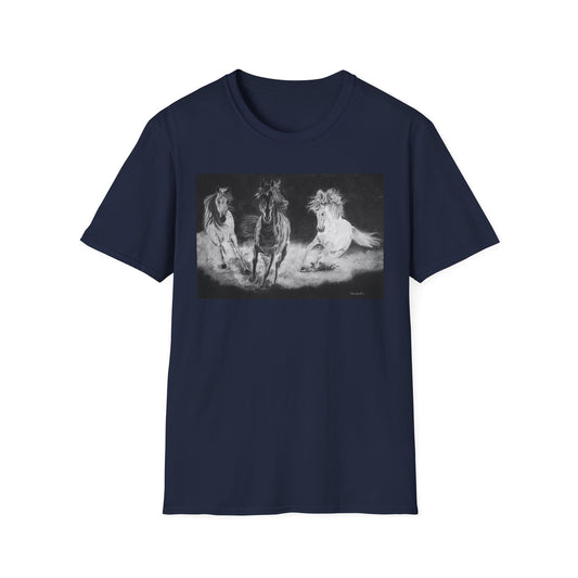 Midnight Run. Horse Graphic Unisex T-Shirt, Soft Cotton Shirt