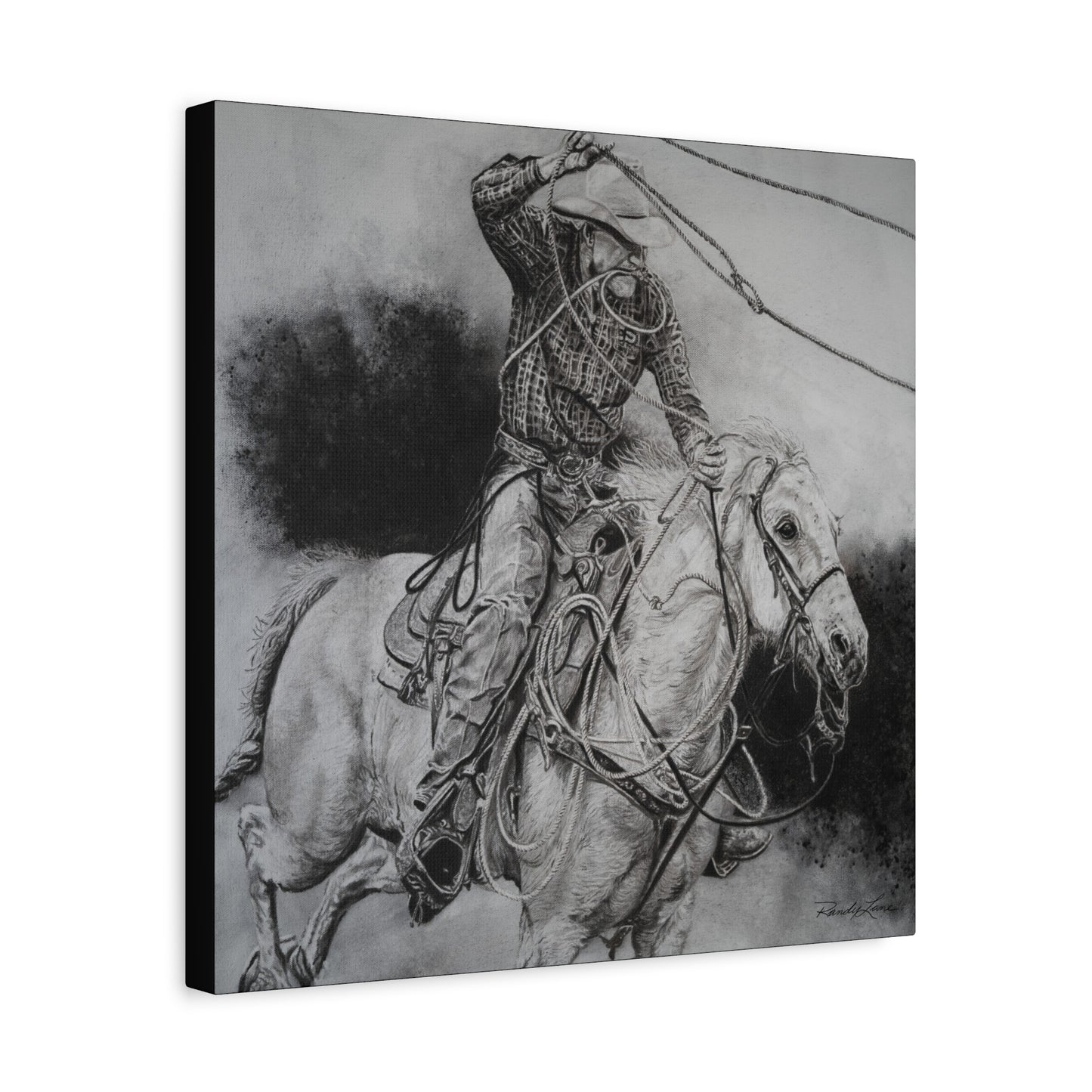 Let it Fly, Rodeo Tie-down Roper, Stretched Canvas Matte Print