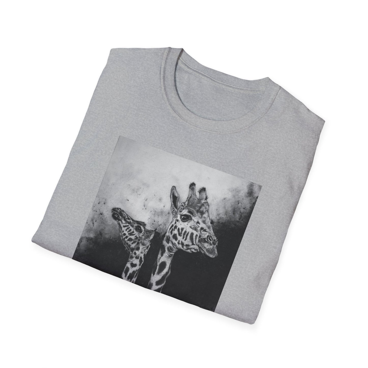 Grace in the Grassland, Giraffe Unisex Softstyle T-Shirt