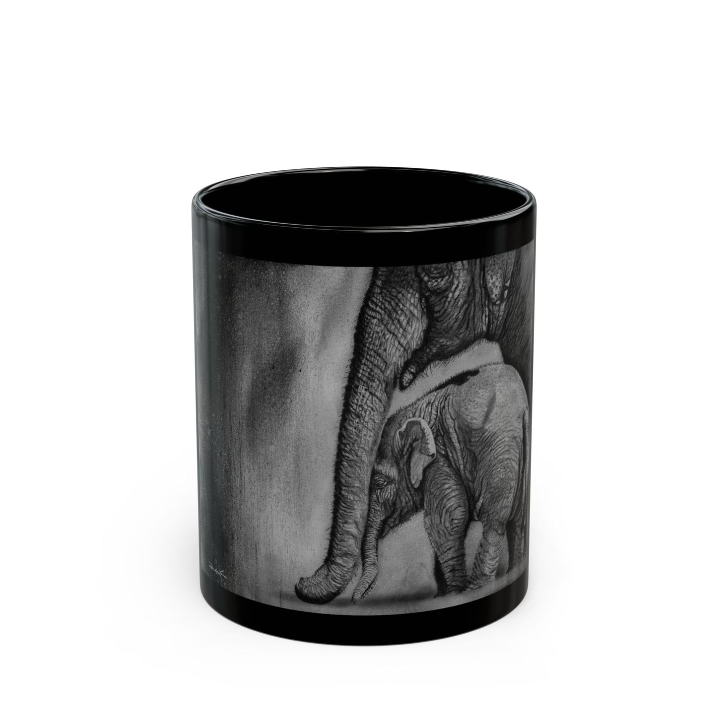 Trunks of Love, Elephant Black Mug