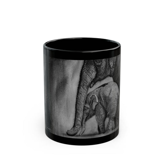Trunks of Love, Elephant Black Mug