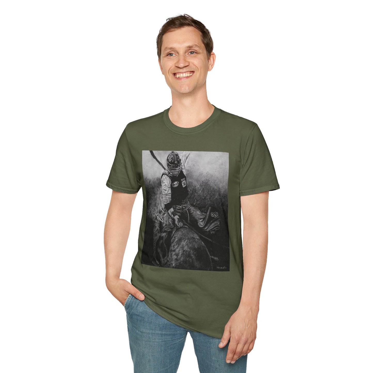 Gettin Frosty. Bull Rider Graphic Tee, Soft Style Casual Shirt