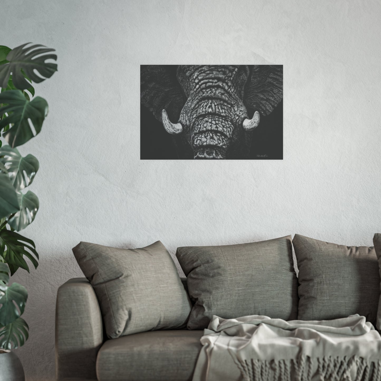 Ebony and Ivory, Elephant Portrait Fine Art Print (Satin/Archival Matte)