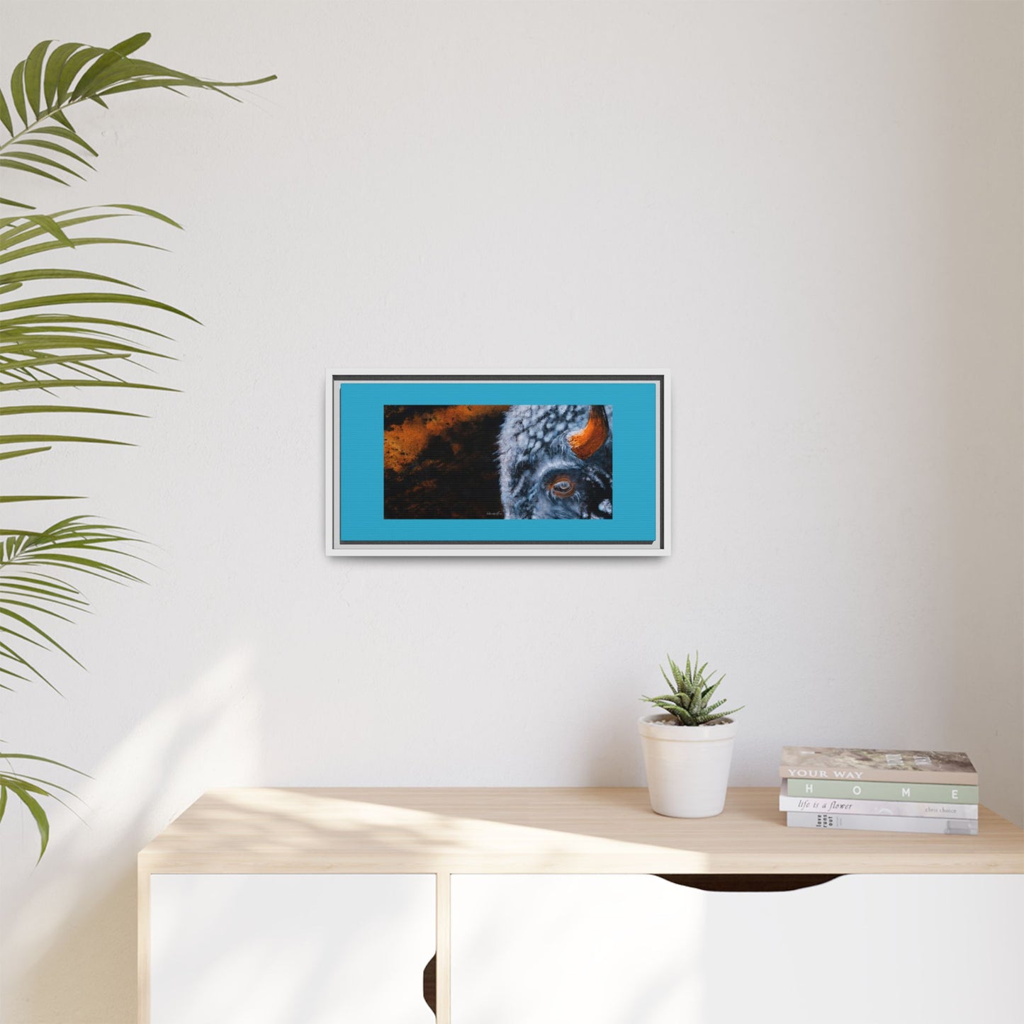 Storm Bison, Framed Matte Canvas Art