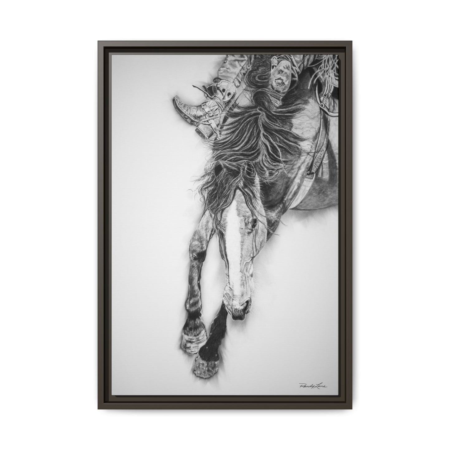 Crazy 8. Framed Stretched Matte Canvas Rodeo Art Print
