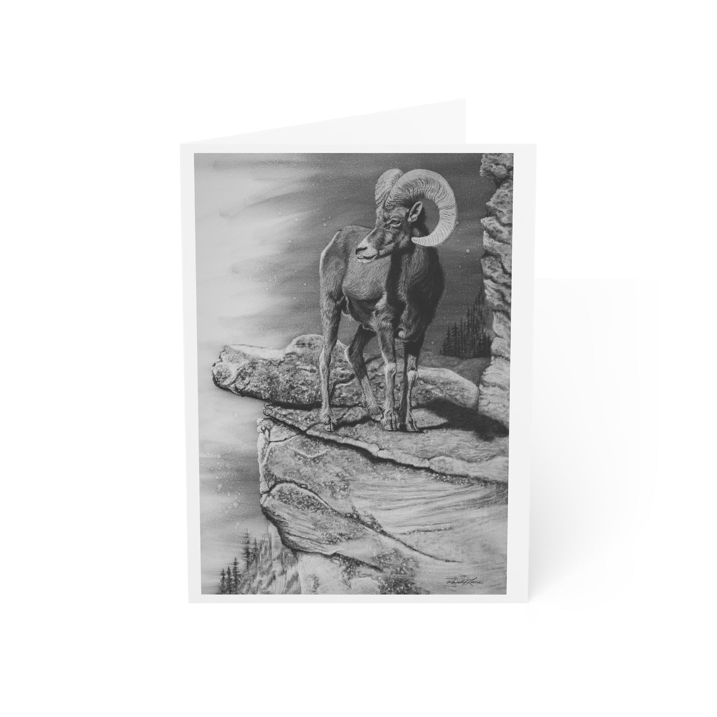 Legendary, Bighorn Sheep-Themed Greeting Cards, Sets of 1, 10, 30, 50pcs