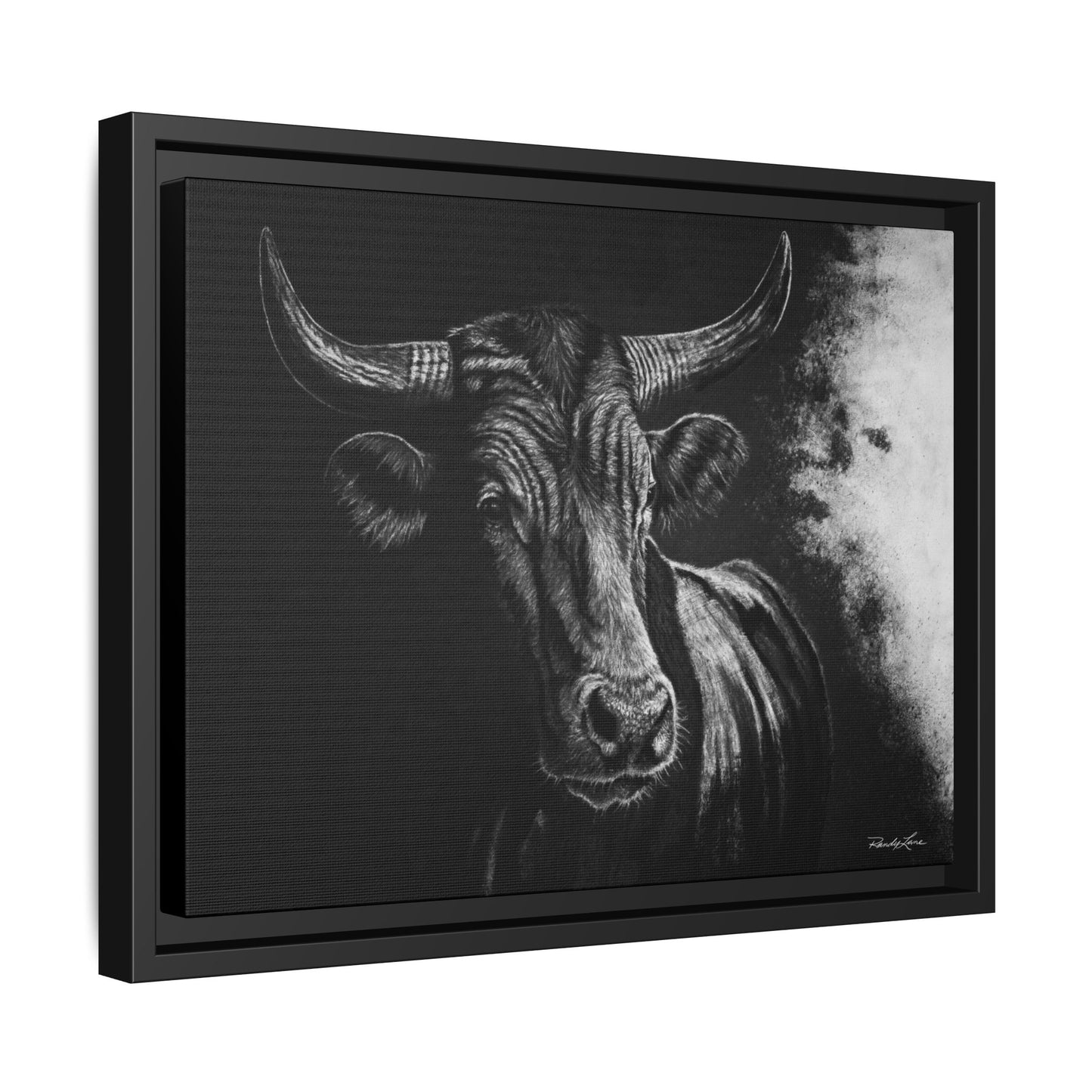 Stonebreaker. Bucking Bull Framed Stretch Matte Canvas Print