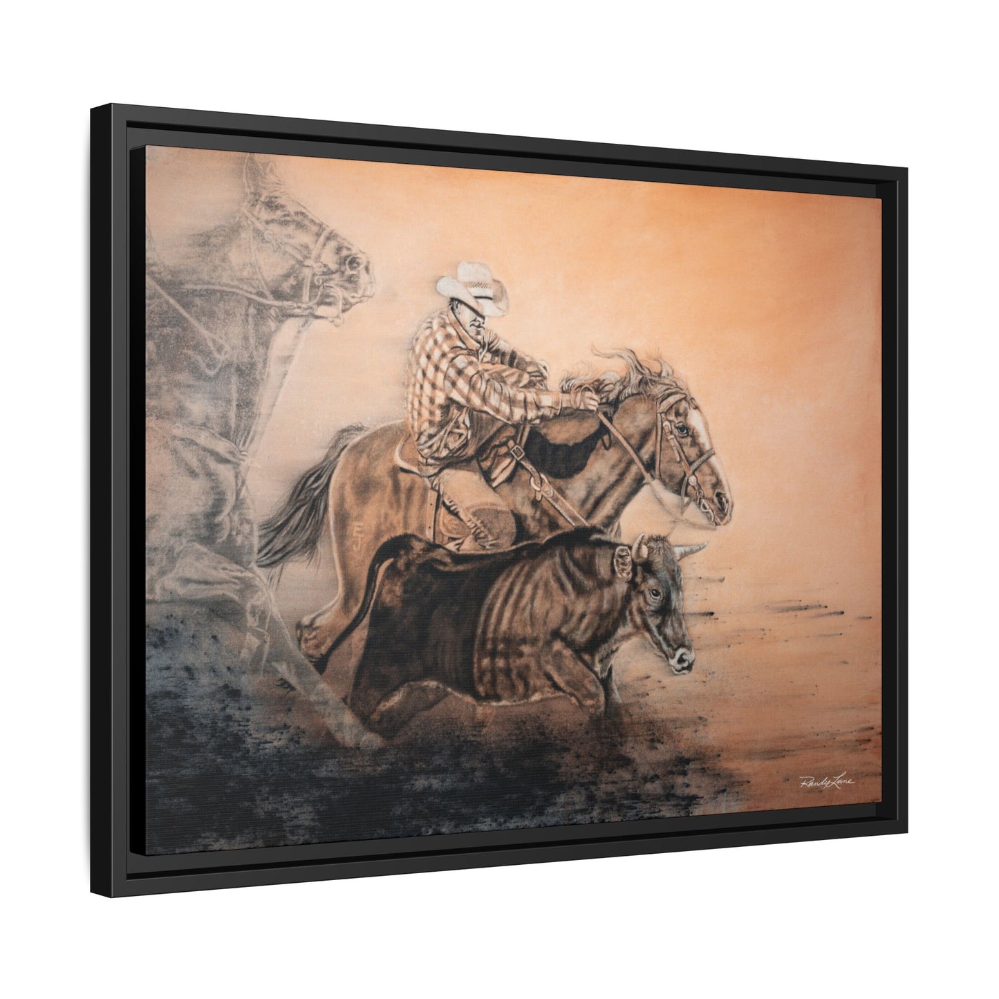Get Some. Bulldogging Framed Stretched Matte Canvas Print