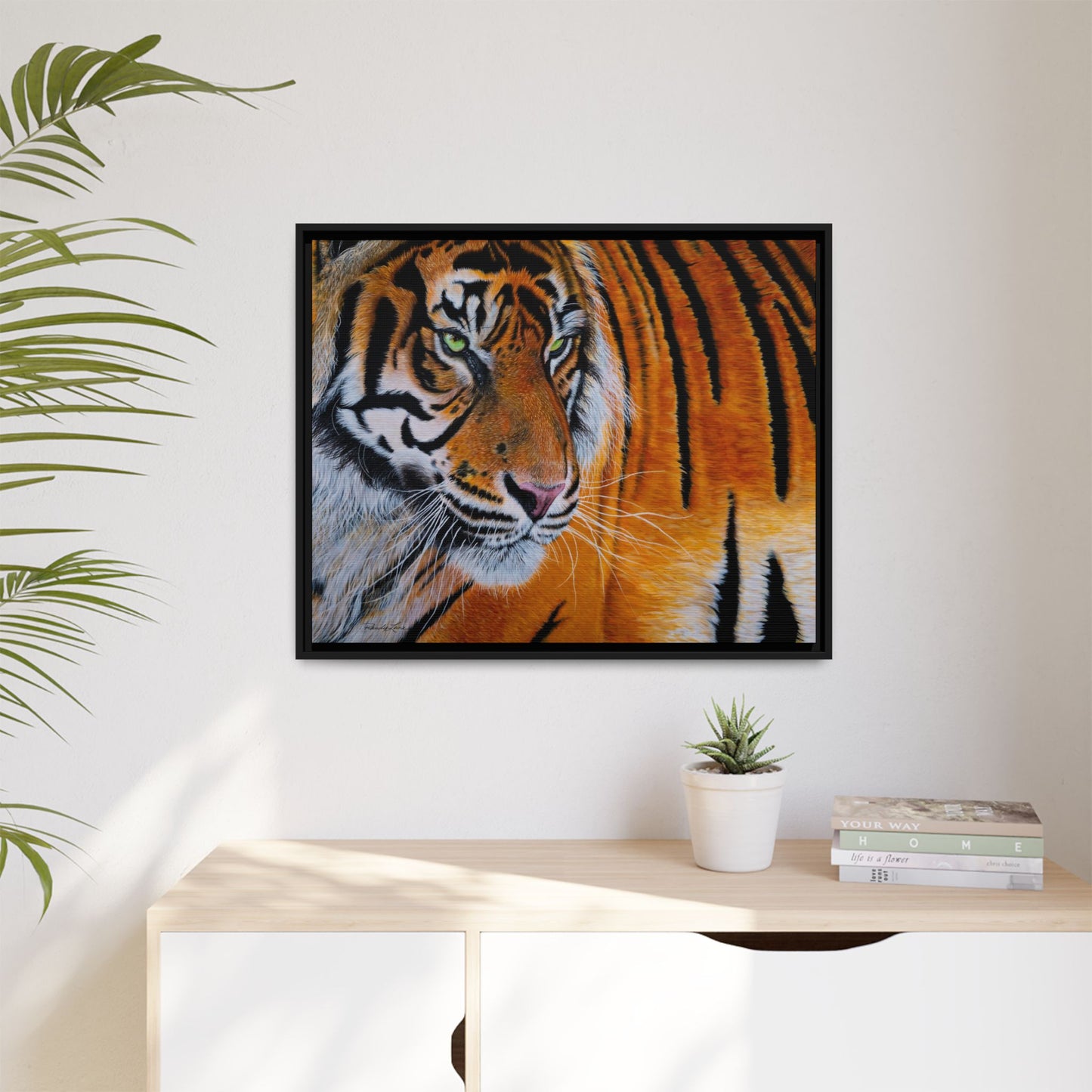 Tiger Stripe, Framed Tiger Canvas Print