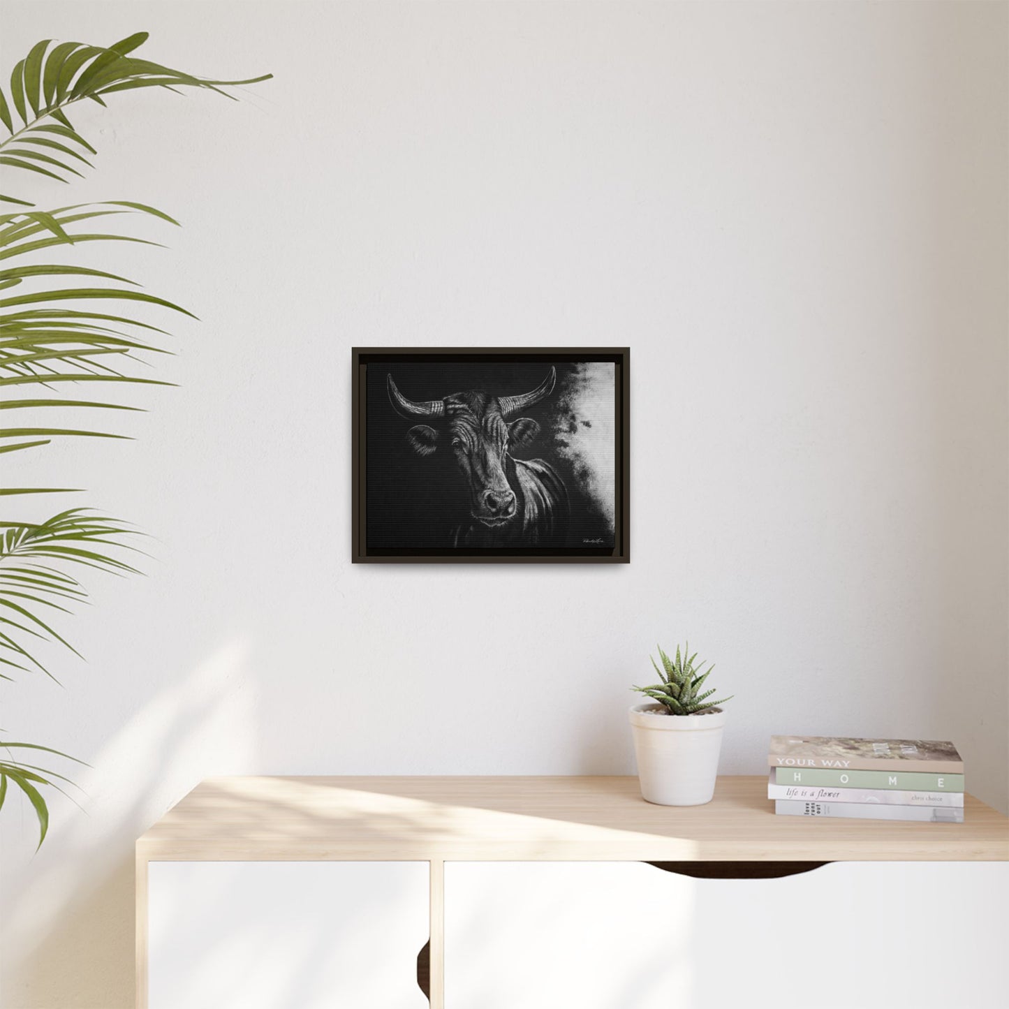 Stonebreaker. Bucking Bull Framed Stretch Matte Canvas Print