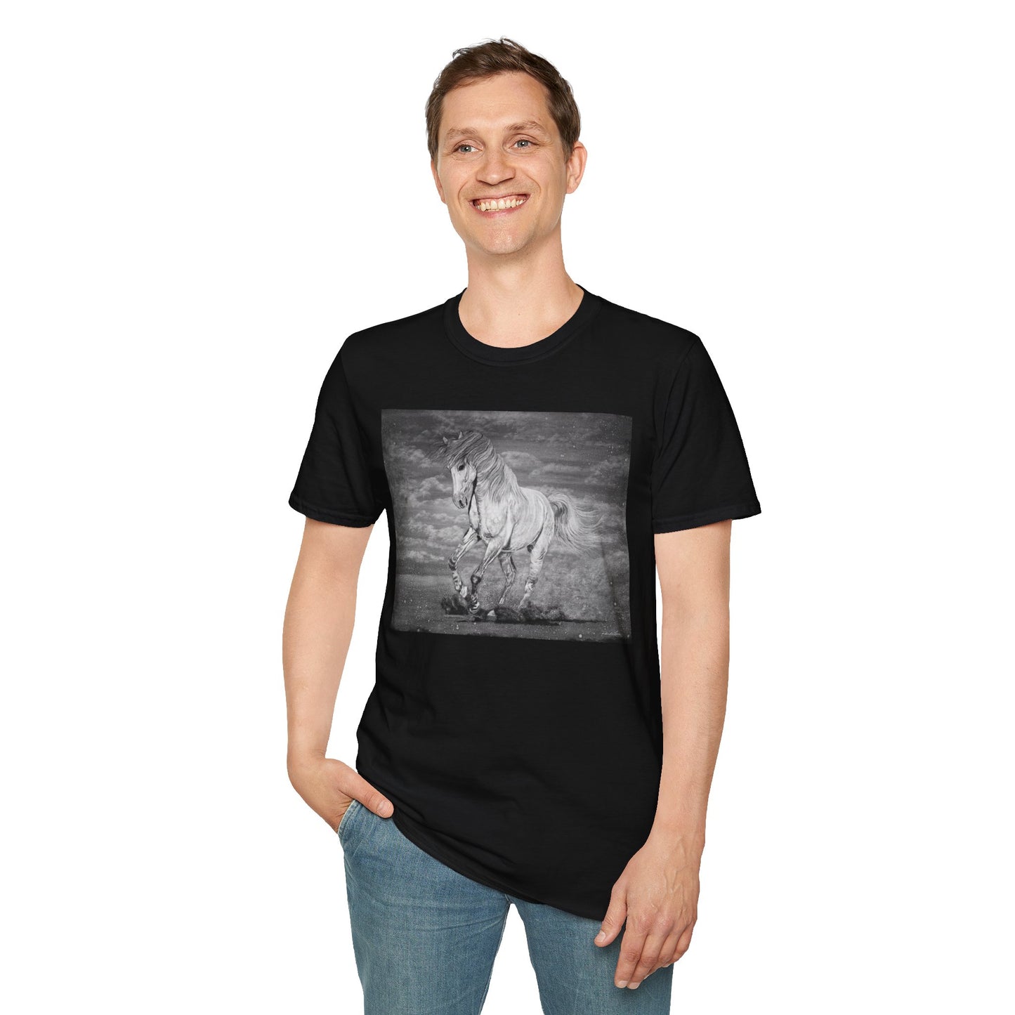 Equine Elegance. Prancing Horse Graphic T-Shirt