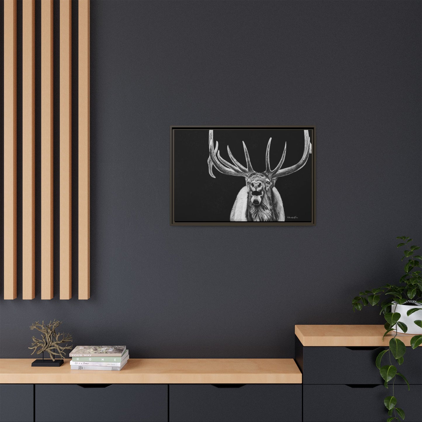 Heavy is the Crown, Elk Matte Canvas Print, Framed (Multi-color)