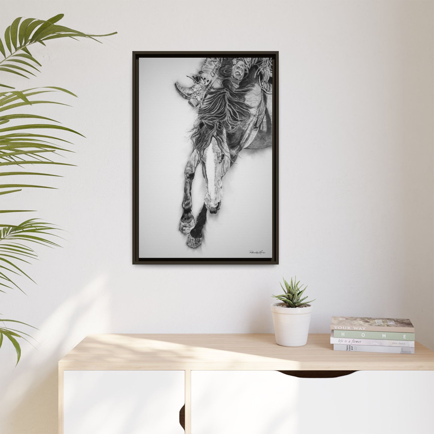 Crazy 8. Framed Stretched Matte Canvas Rodeo Art Print