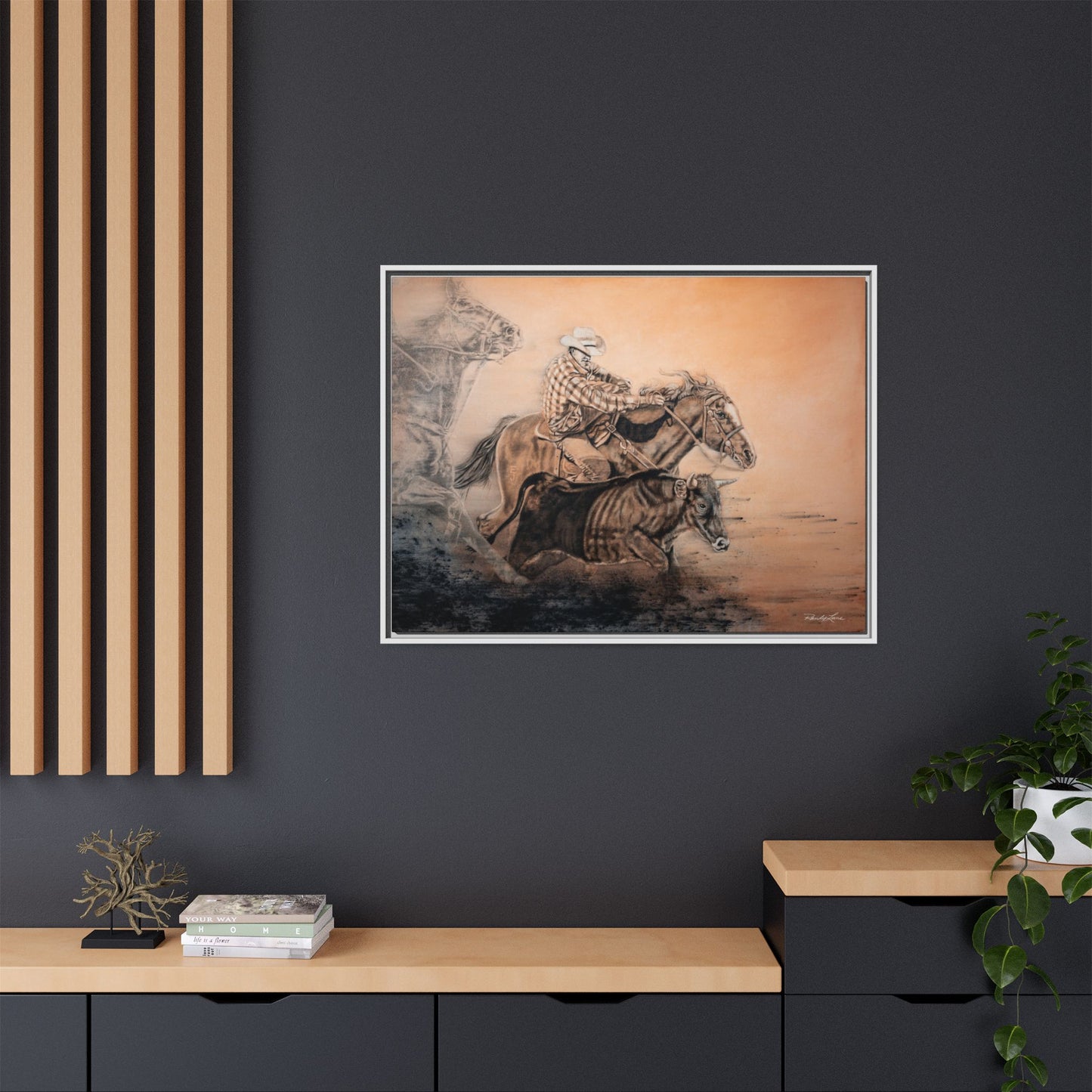 Get Some. Bulldogging Framed Stretched Matte Canvas Print