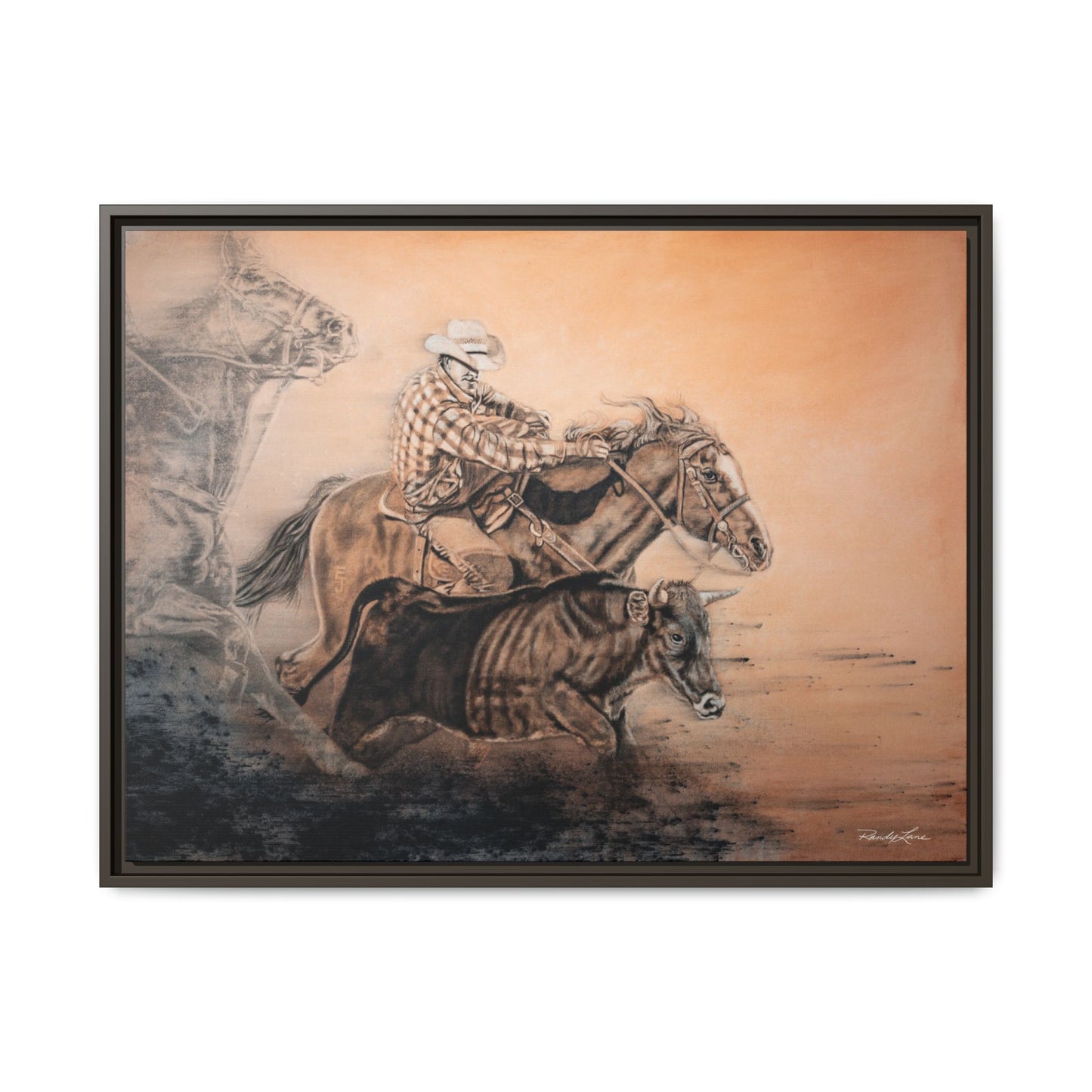 Get Some. Bulldogging Framed Stretched Matte Canvas Print