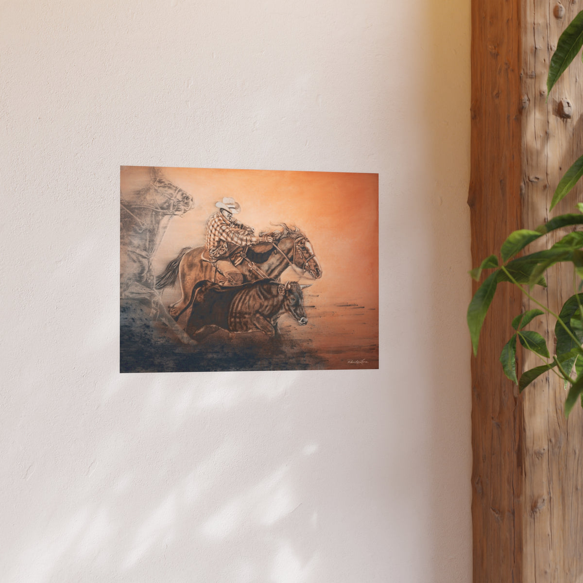 Get Some, Rodeo Steer Wrestler Fine Art Print (Satin or Archival Matte)