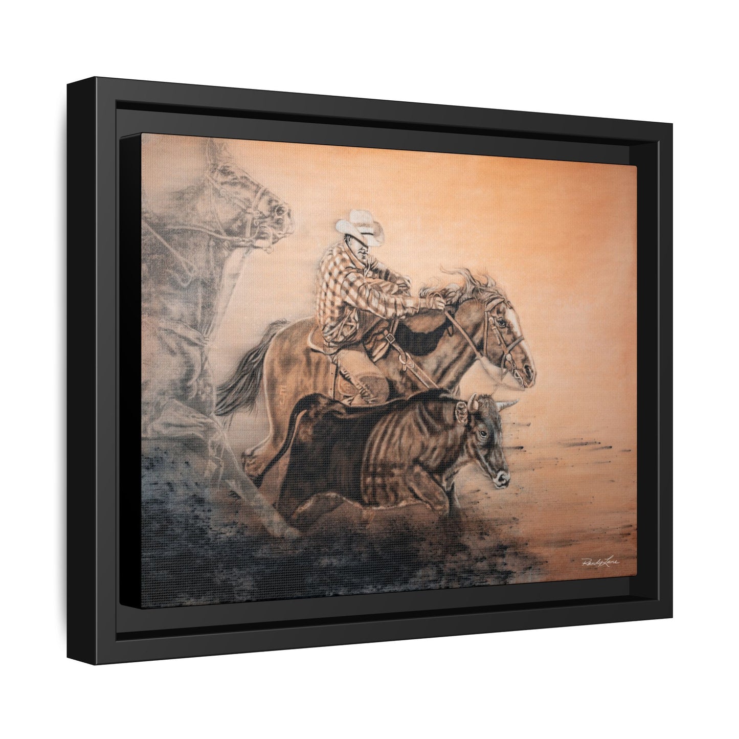 Get Some. Bulldogging Framed Stretched Matte Canvas Print