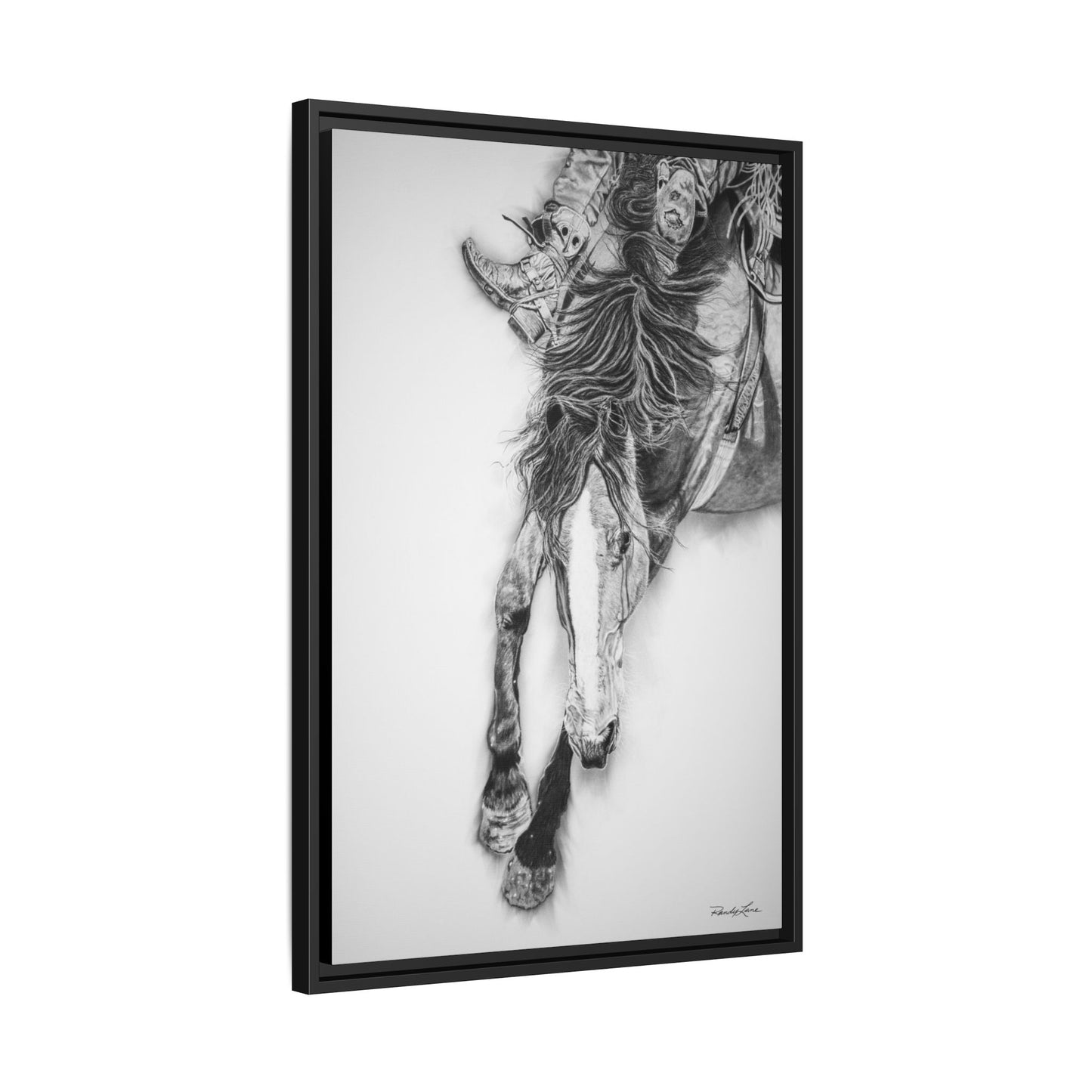 Crazy 8. Framed Stretched Matte Canvas Rodeo Art Print