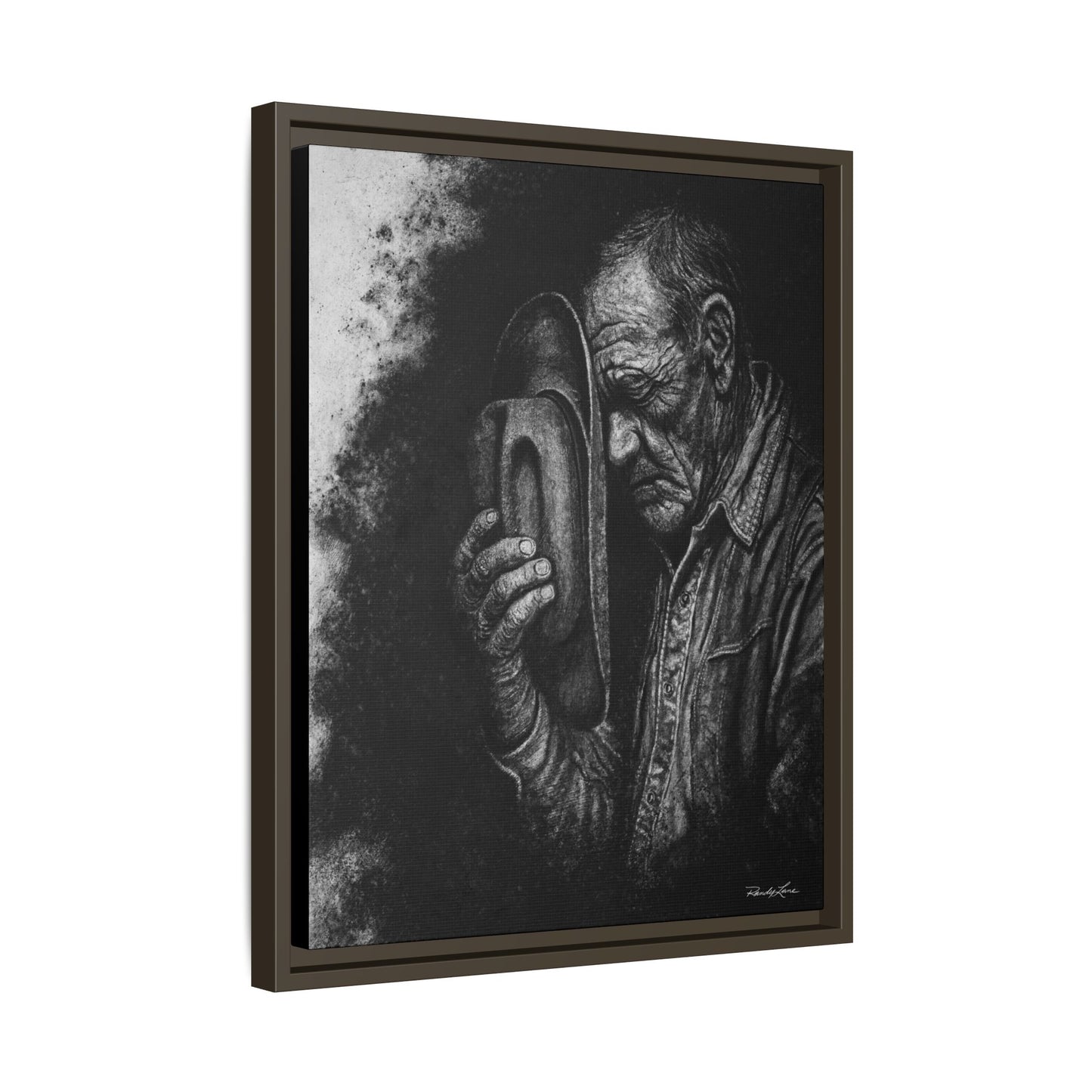 Cowboys Prayer.  Framed Stretched Matte Canvas Art Print