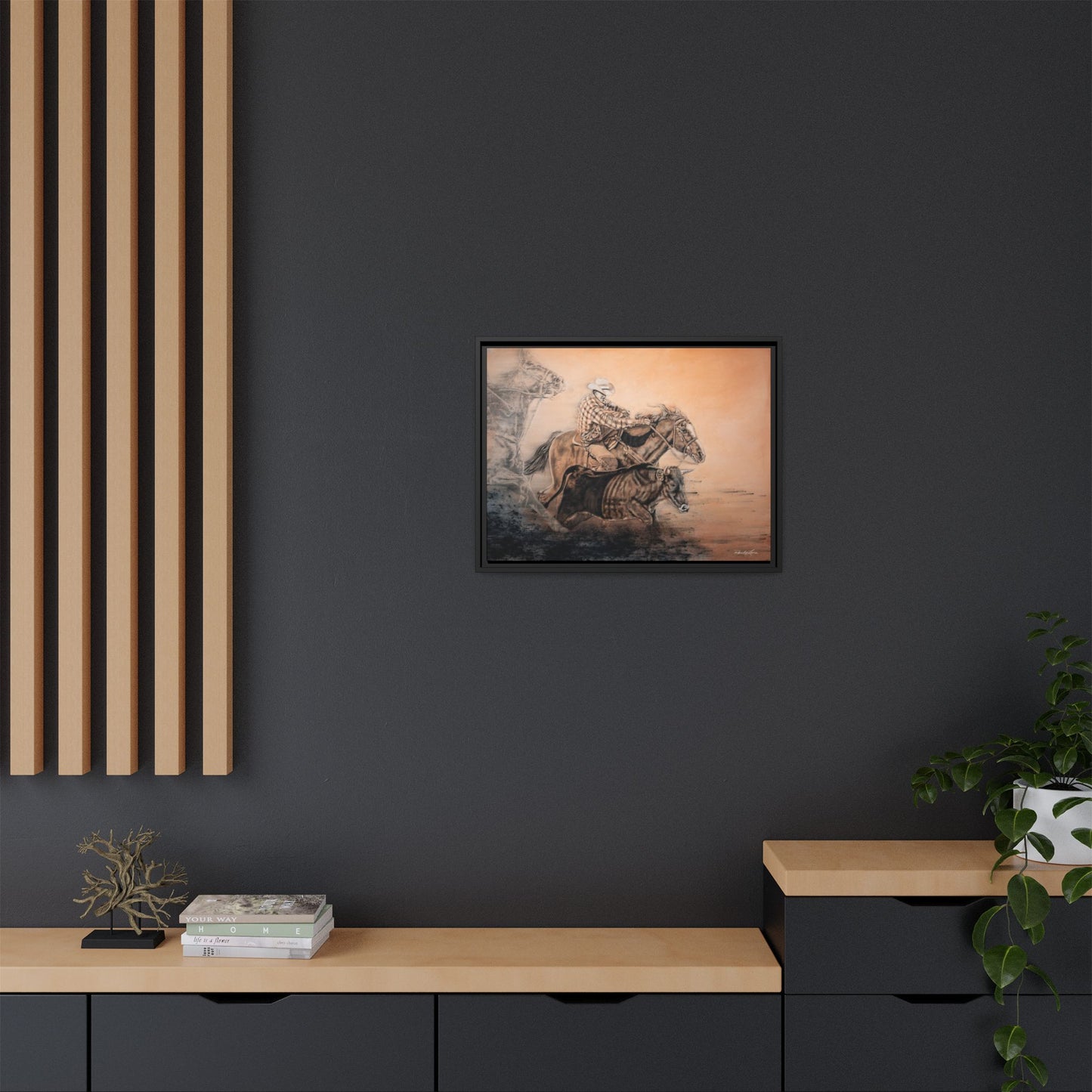 Get Some. Bulldogging Framed Stretched Matte Canvas Print