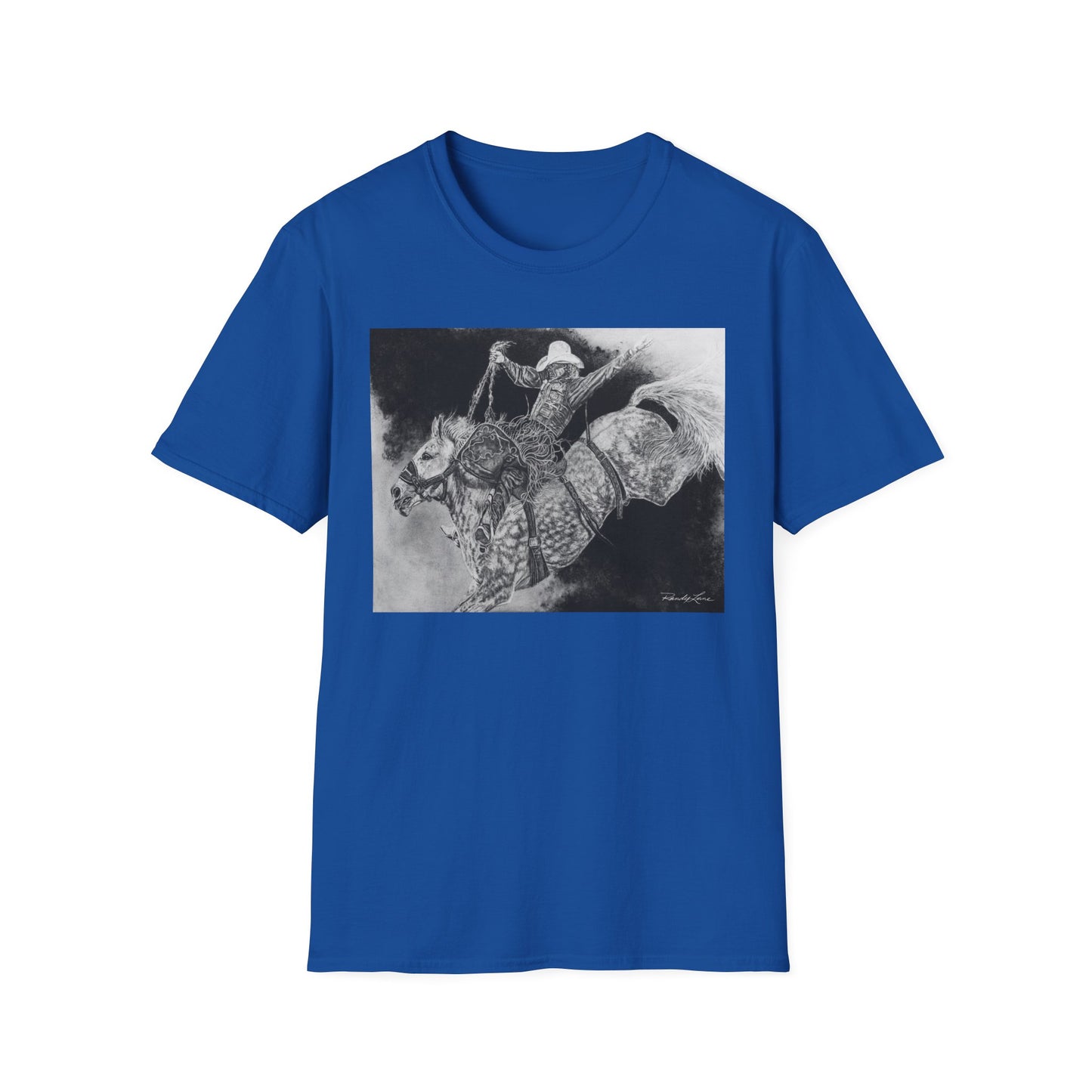 Big Grey, Rodeo Bareback Bronc Painting T-Shirt