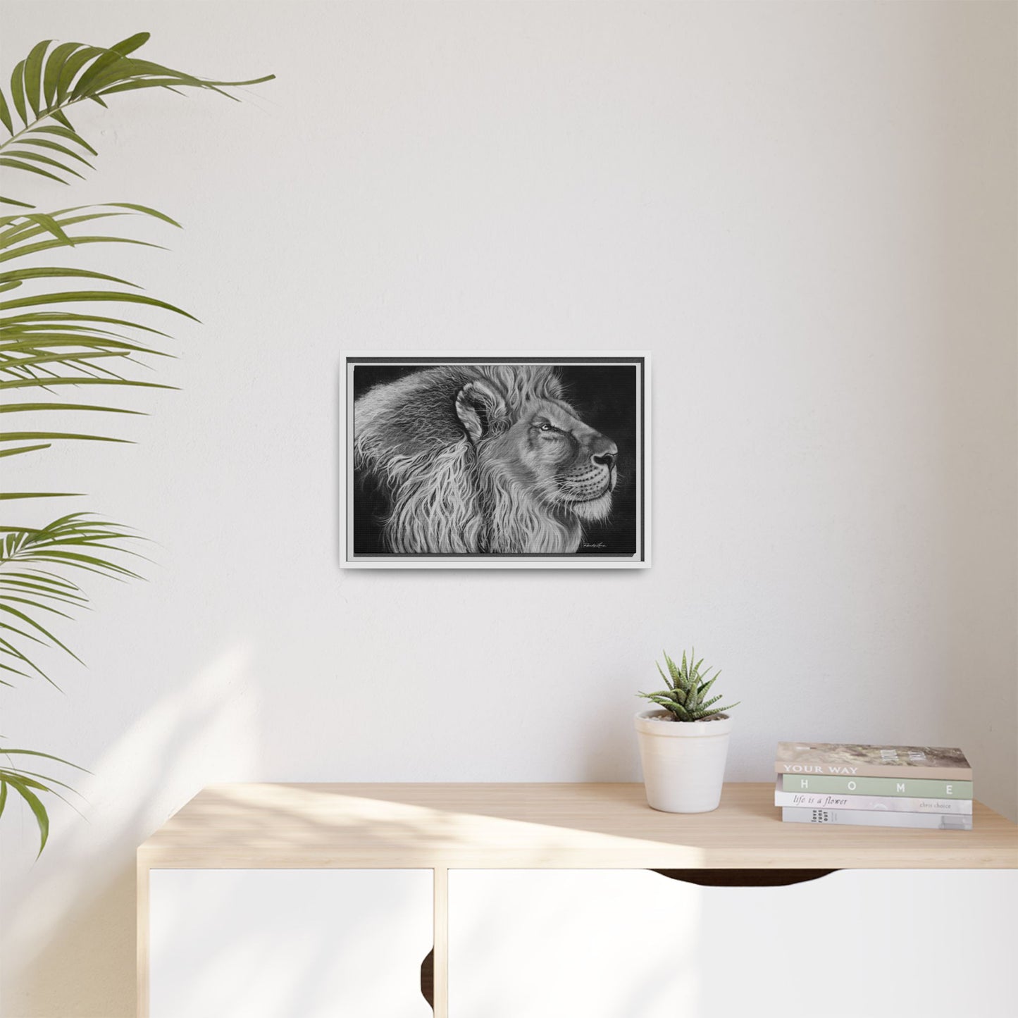 King of Cool, Majestic Lion Framed Canvas Art