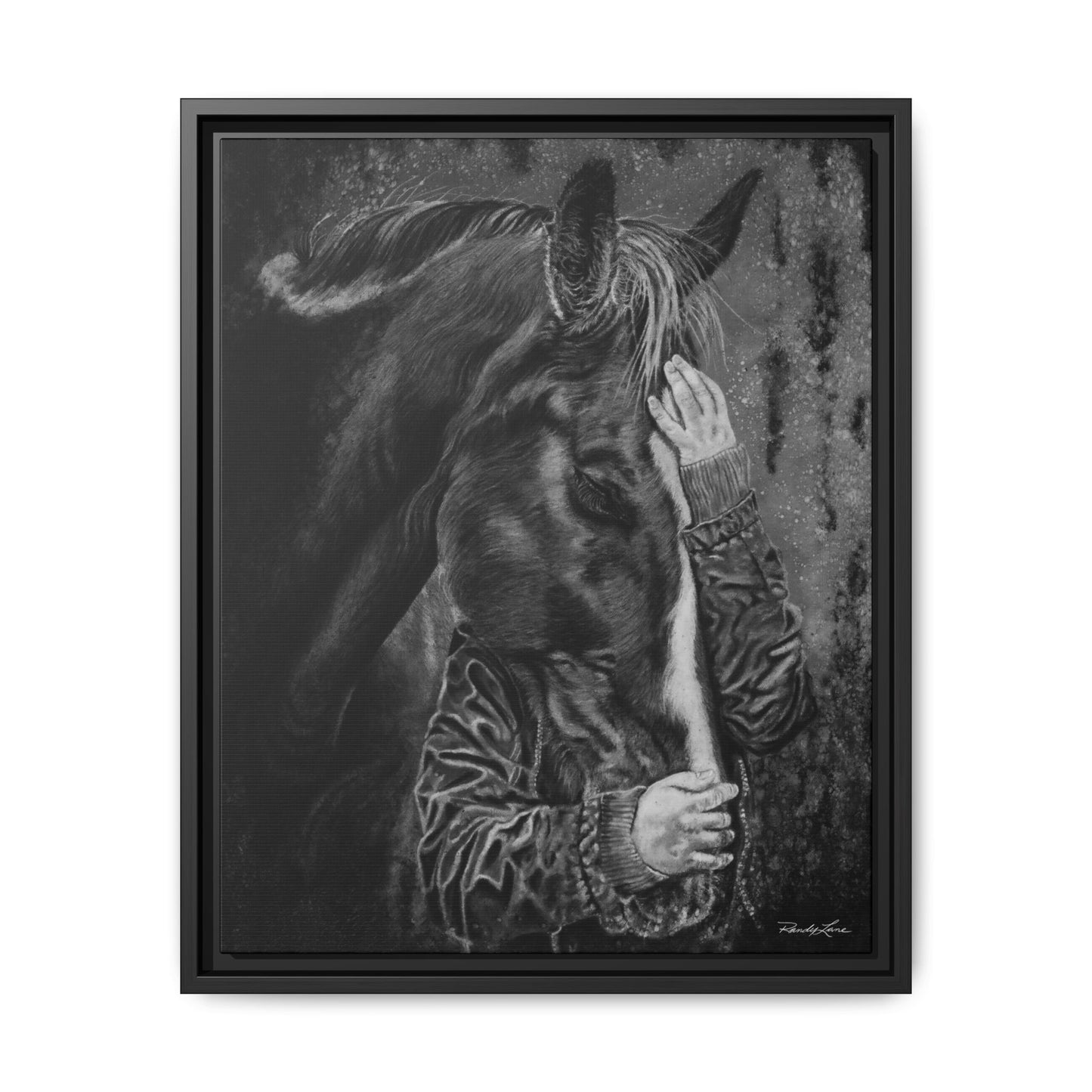 Secrets. Horse Lover's Framed Stretched Matte Canvas Print