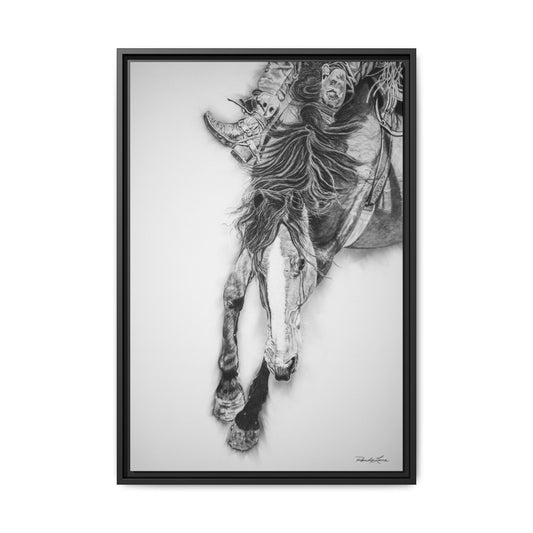 Crazy 8. Framed Stretched Matte Canvas Rodeo Art Print