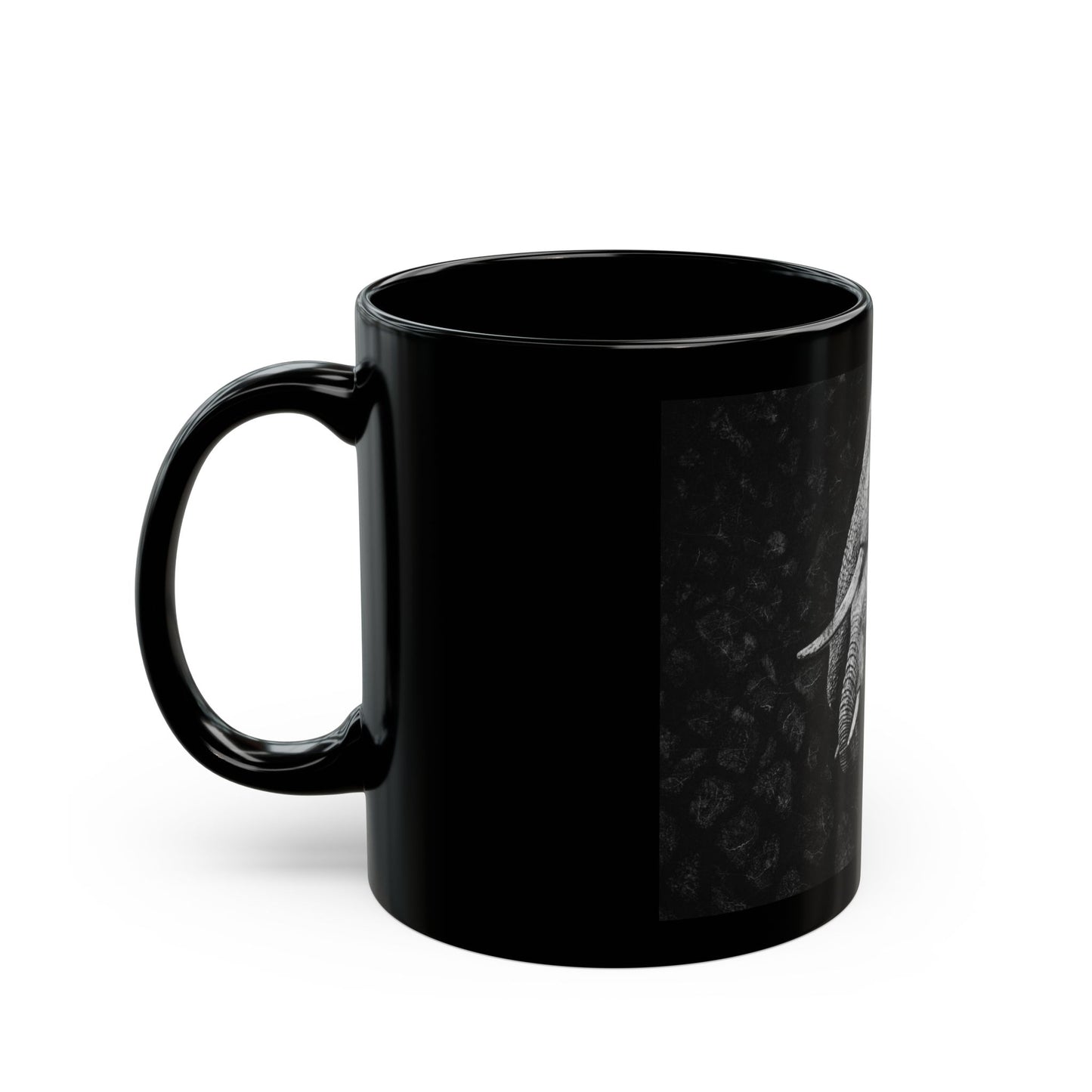 Brushland Bond. Elephant Art Black Mug